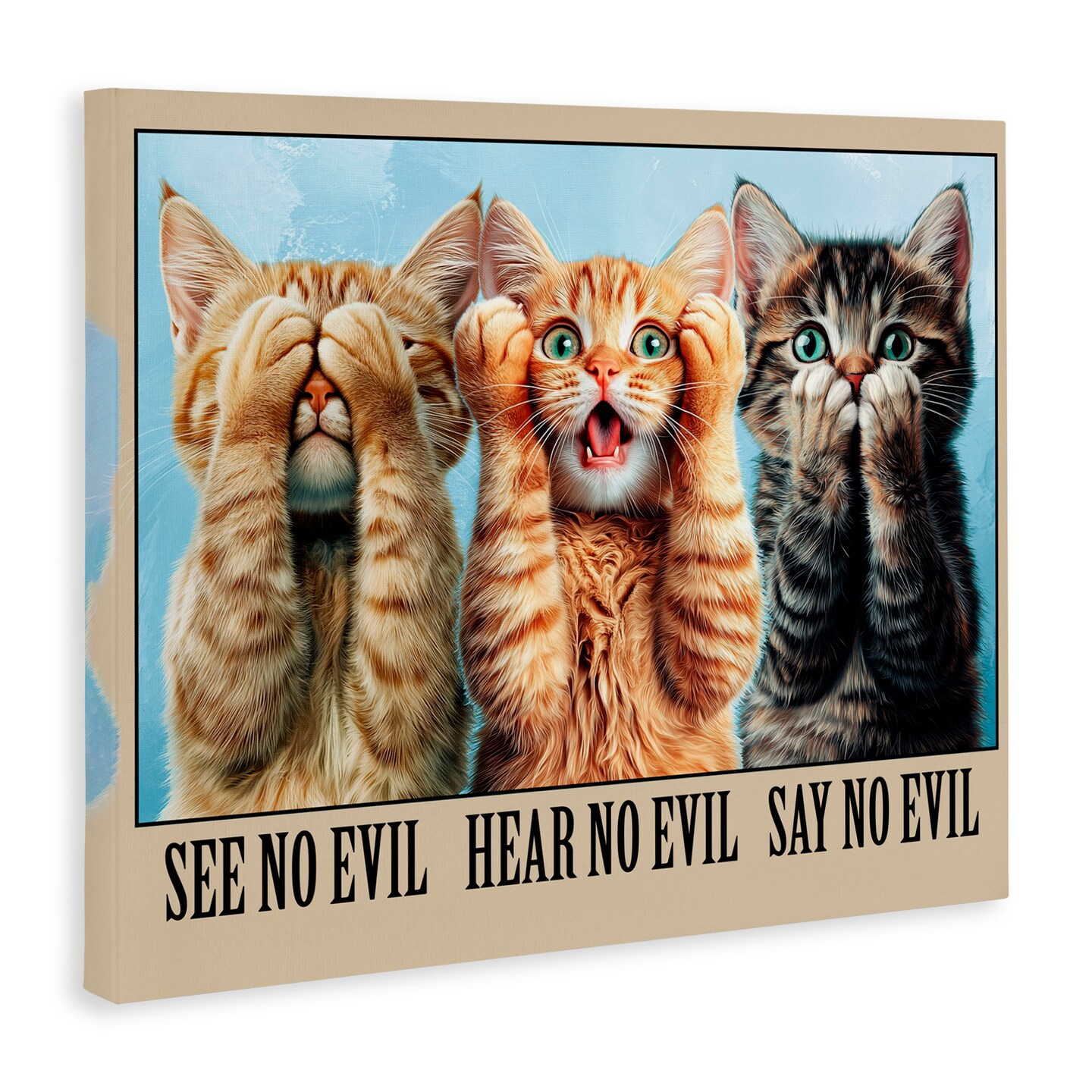 Stupell Industries See No Evil Cats Canvas, design by Jim Baldwin