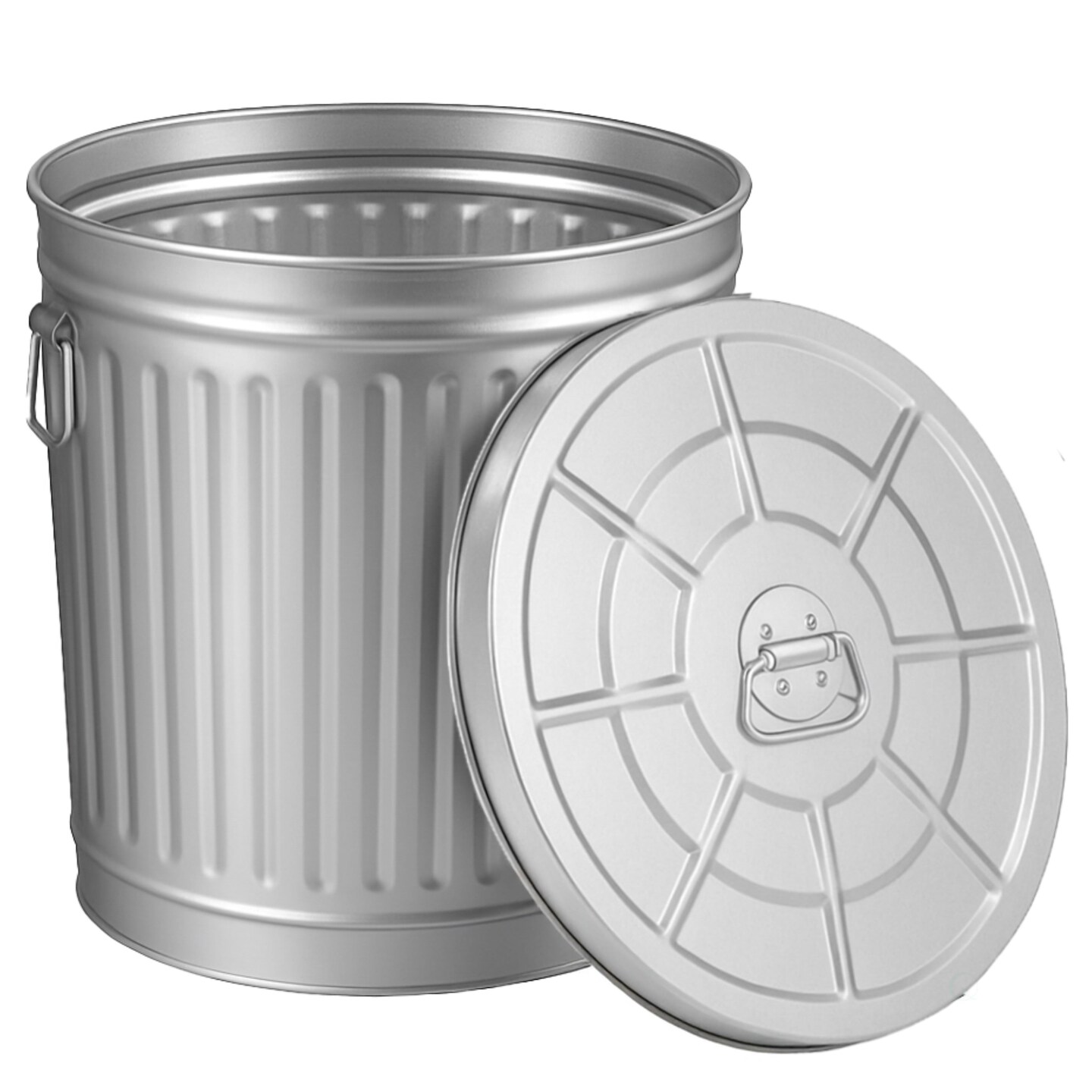 Gardenised Round Galvanized Steel, Trash Can with Lid - Durable Metal Bucket for Backyard, Lawn, Garden and Yard Use - Weather-Resistant Garbage Can for Indoor and Outdoor
