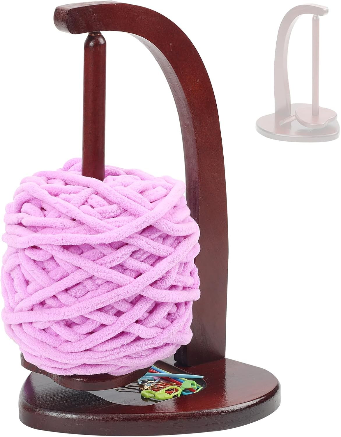 Magnetic Yarn Holder for Crocheting and Knitting, Love Wooden Yarn Ball Holder Spinner