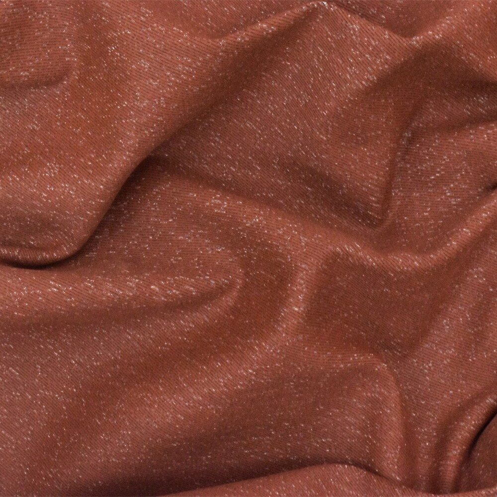 Rust Red Texture Overprinted Stretch Denim Fabric By the Yard