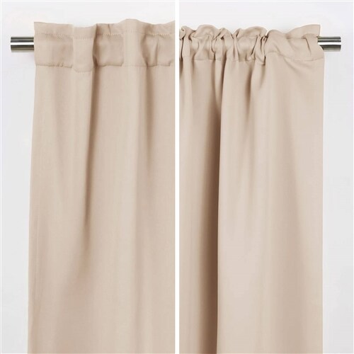 2-Piece Blackout Curtains with Tiebacks and Rod Pocket Design Thermal Insulated and Machine Washable