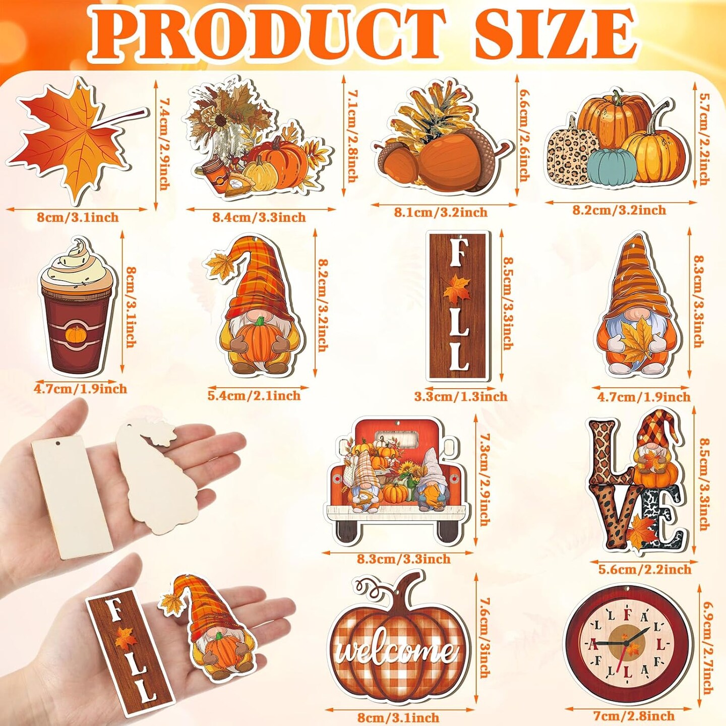 36 Pcs Fall Ornaments for Tree Fall Thanksgiving Decorations(Cute Style)