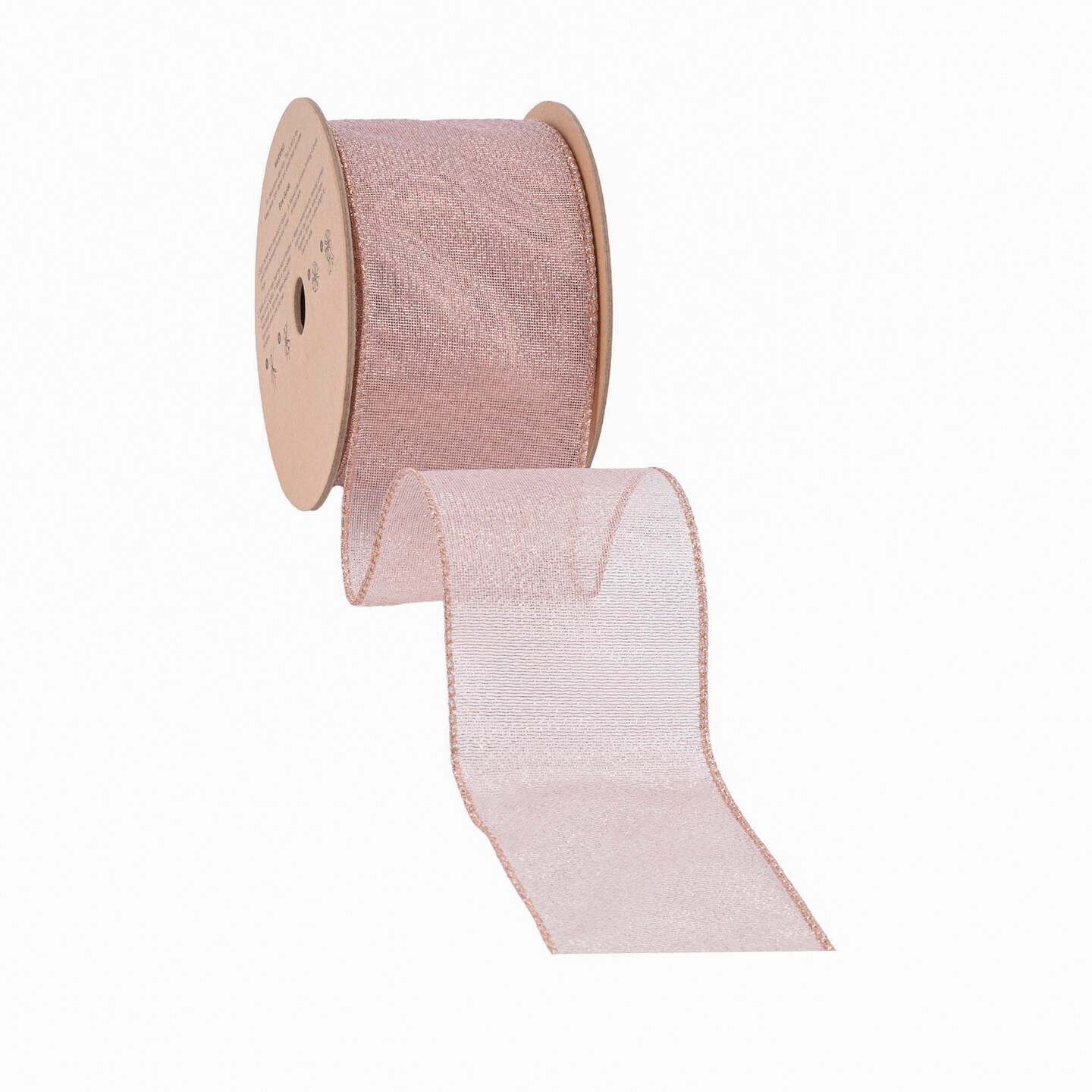 LaRibbons 2 1/2&#x22; Wired Ribbon | Pink Glitter | 10 Yard Roll