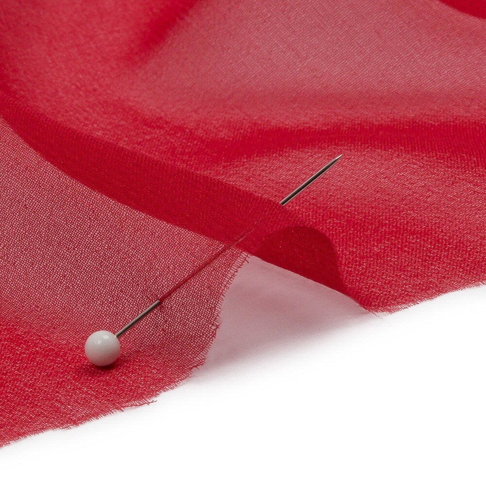 1 Yard Premium Silk Chiffon Solid Tango Red Fabric Lightweight 44 Inch Width