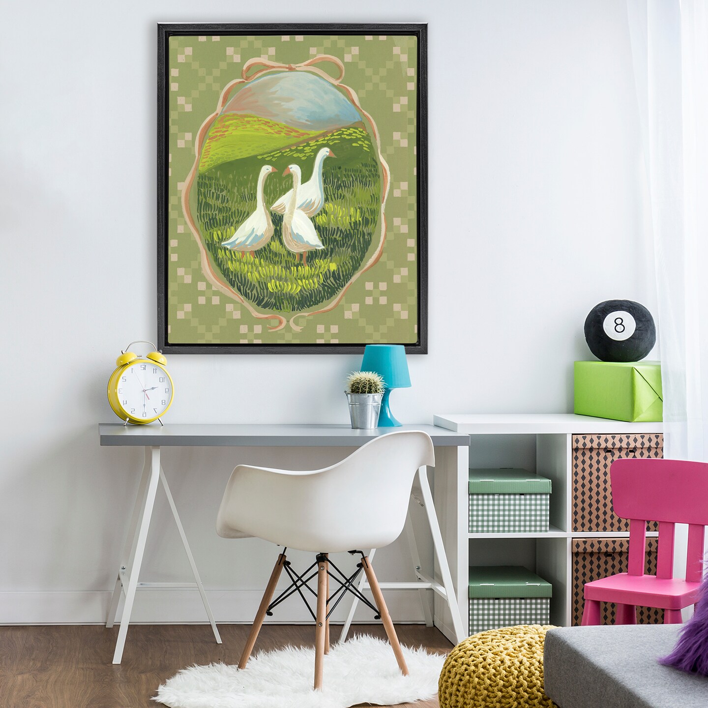 Stupell Industries Cottage Core Geese Floating Frame, design by Evelyn Coleman