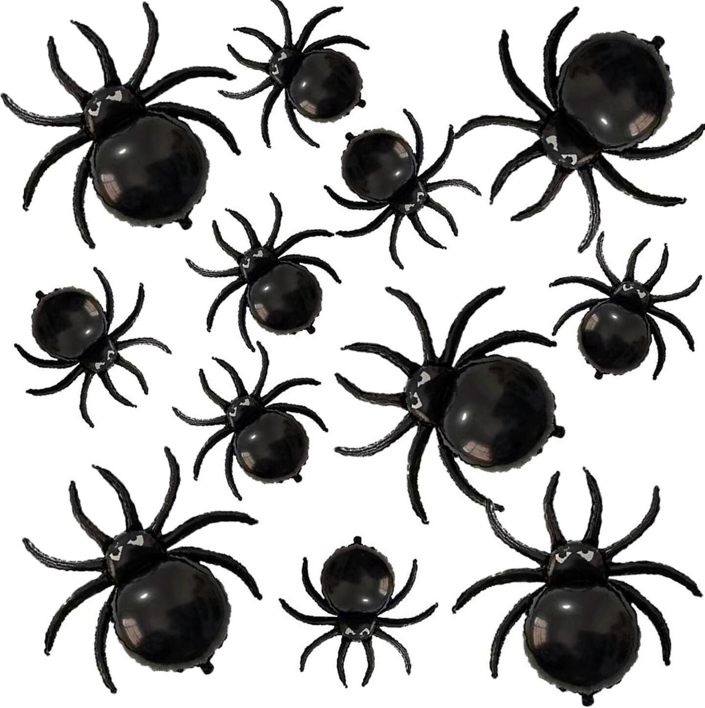 12PCS Halloween Black Spider Foil balloons(Black)
