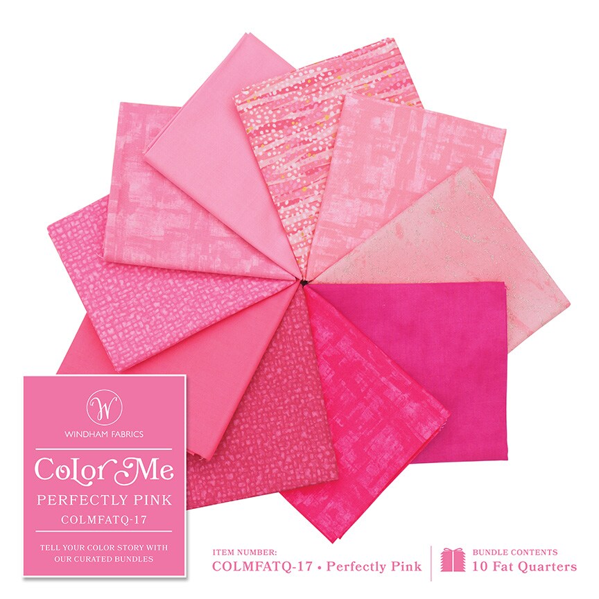 Color Me Fat Quarter Bundle in Perfectly Pink by Windham for Windham (COLMFATQ-17)