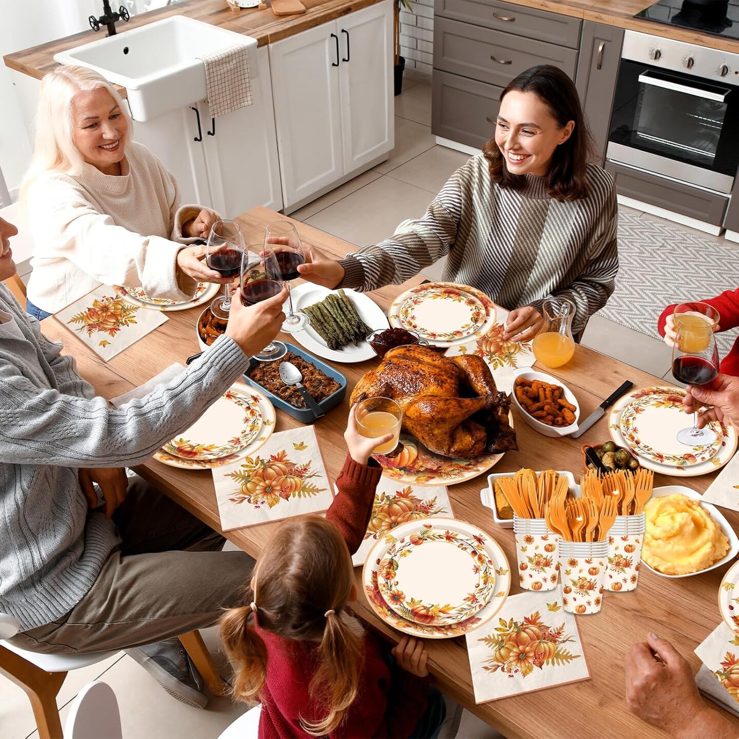 144Pcs Thanksgiving Party Decorations(9 x 9 x 1 inches)