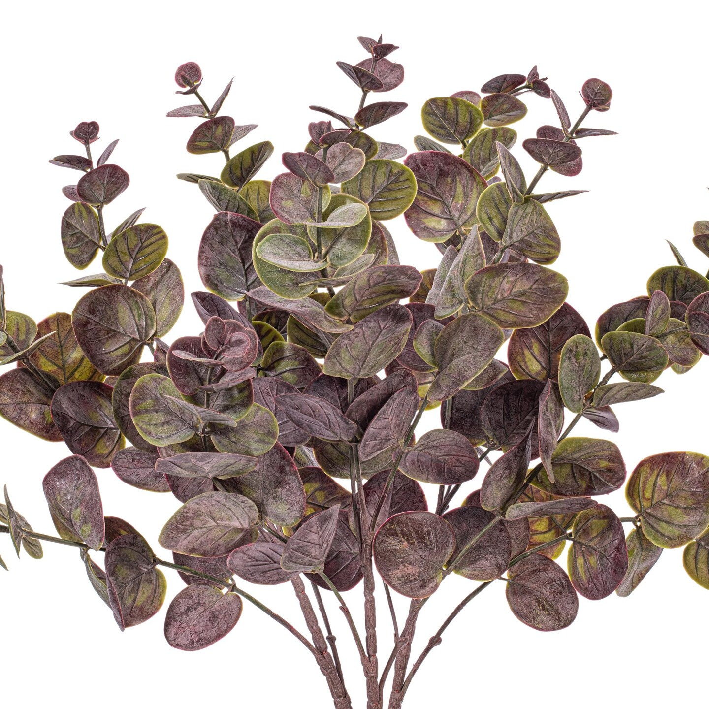 Vickerman 19" Artificial Burgundy Spiral Eucalyptus Bush. 2 pieces in a bag.