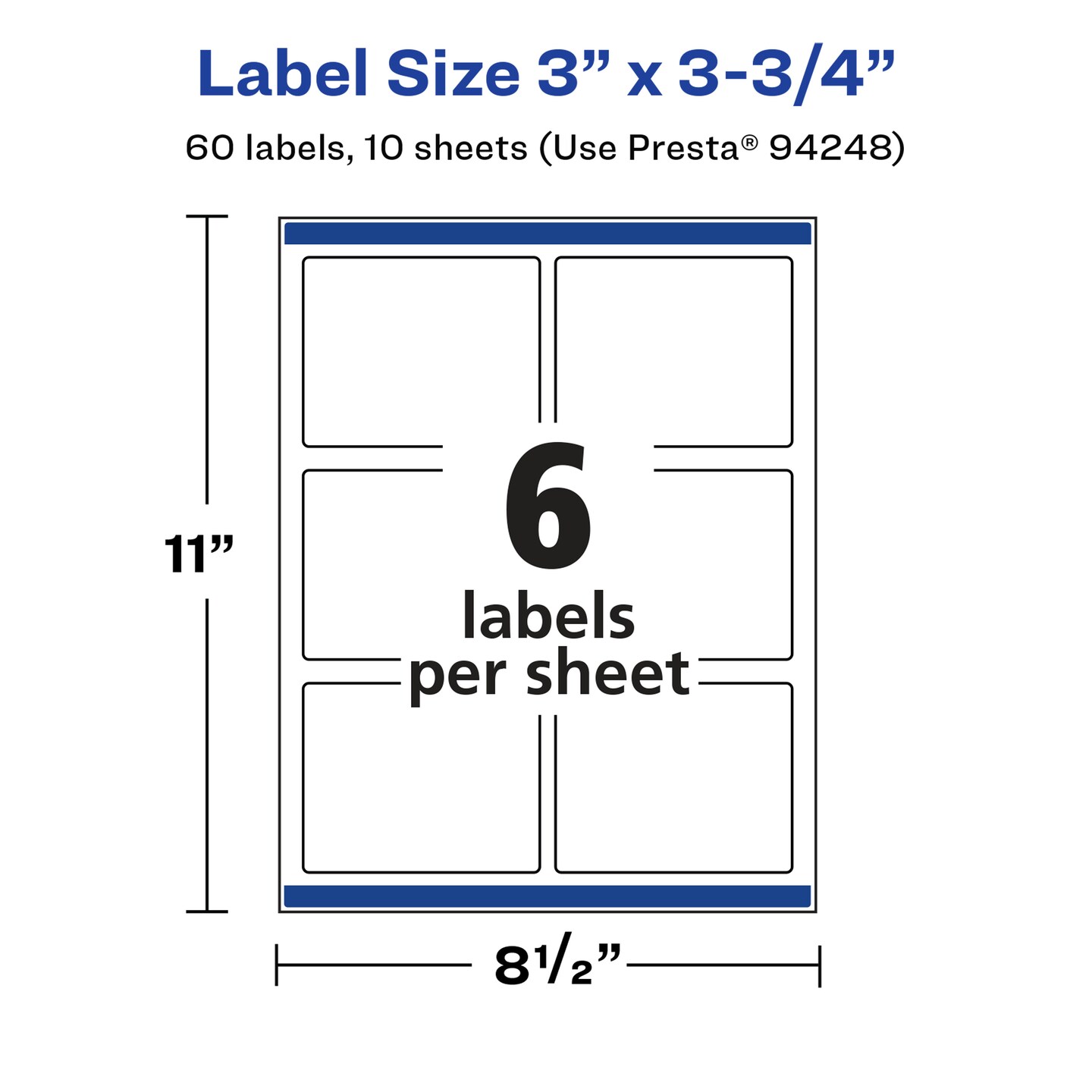 Avery Glossy White Rectangle Labels with Sure Feed, 3" x 3.75"
