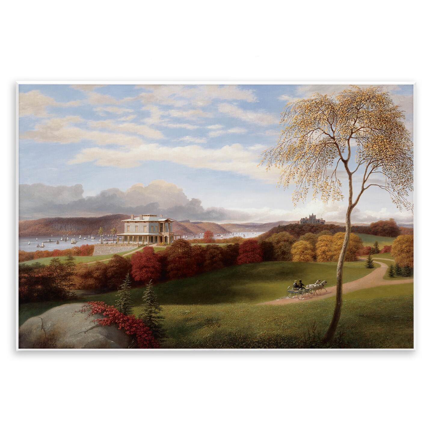 Stupell Industries Folk Painting Landscape Wall Plaque, design by Marcus Jules