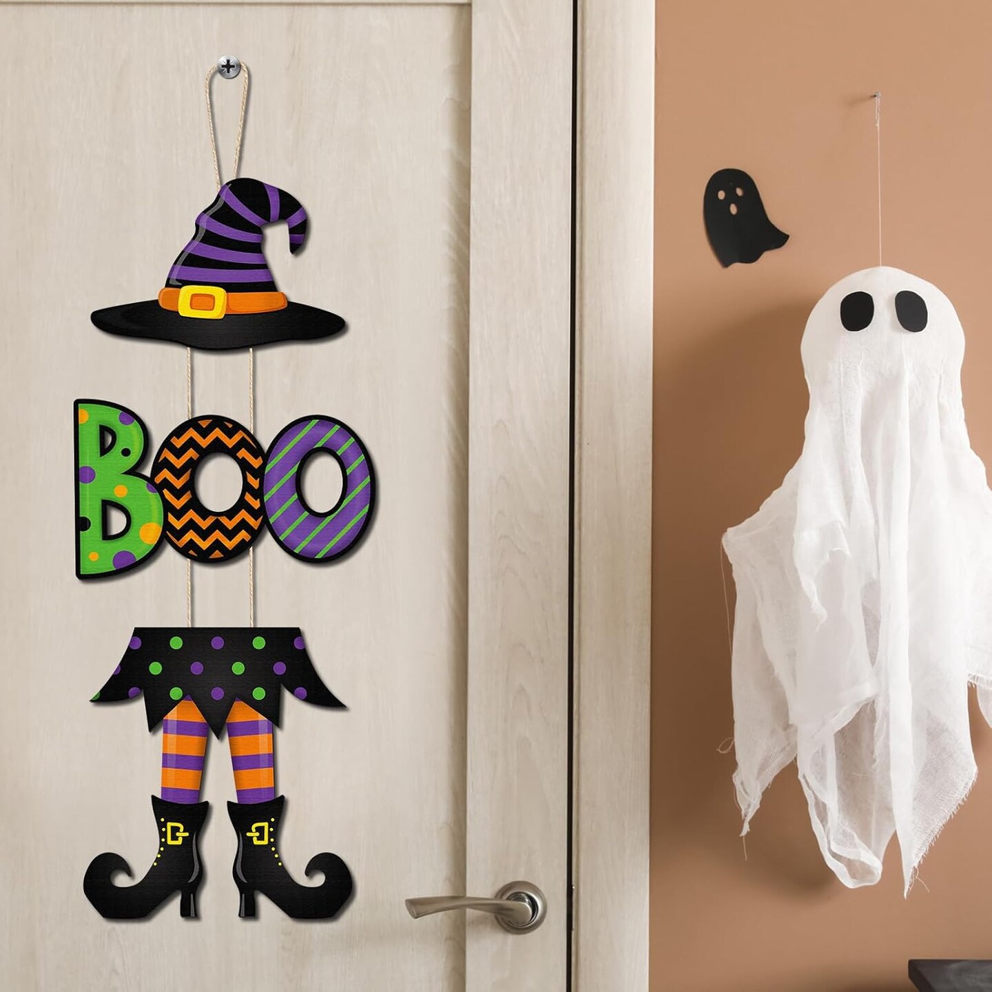 Halloween Witch Boo Sign Decoration