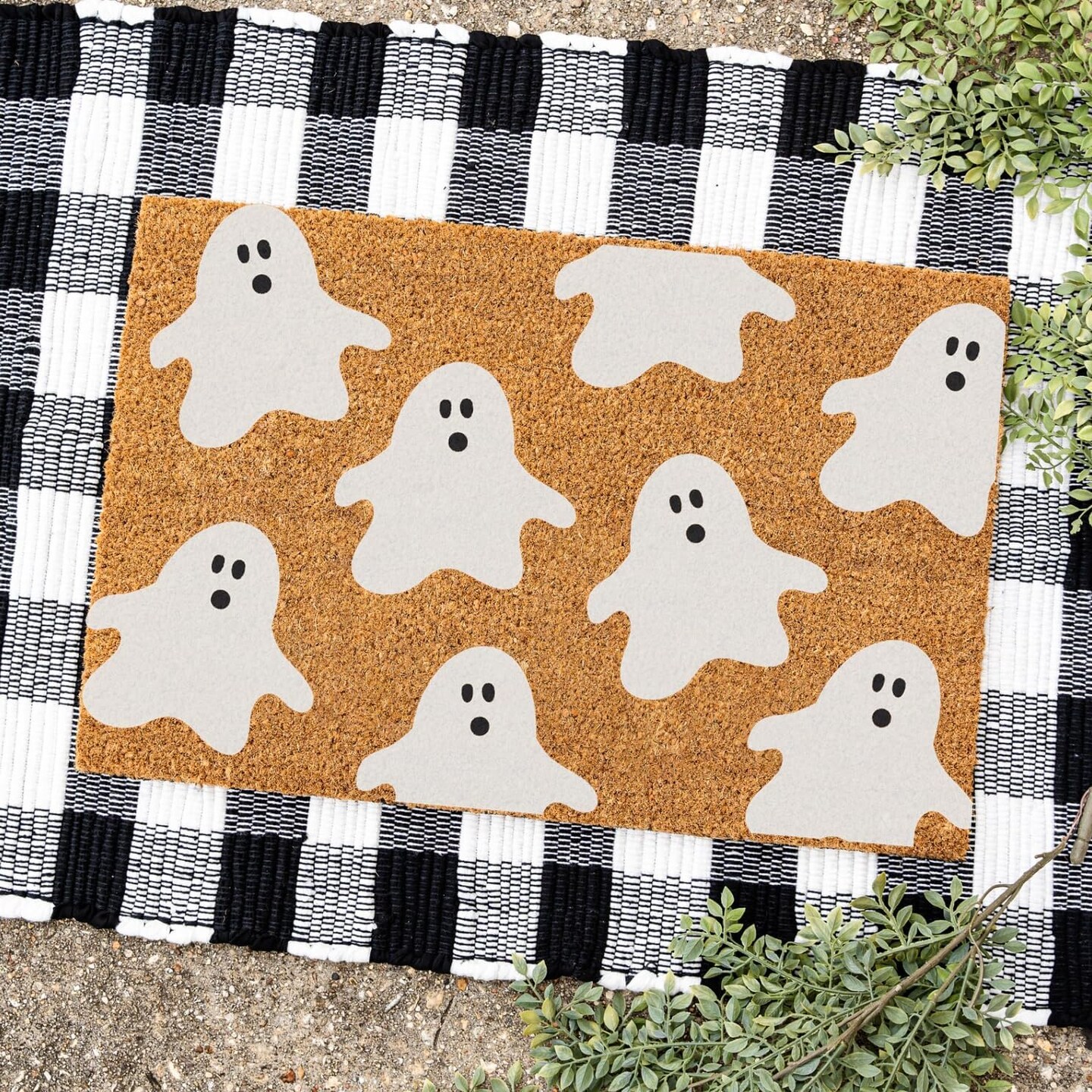 Large Halloween Doormat Stencils Reusable Boo Ghost Stencil(Halloween 01)