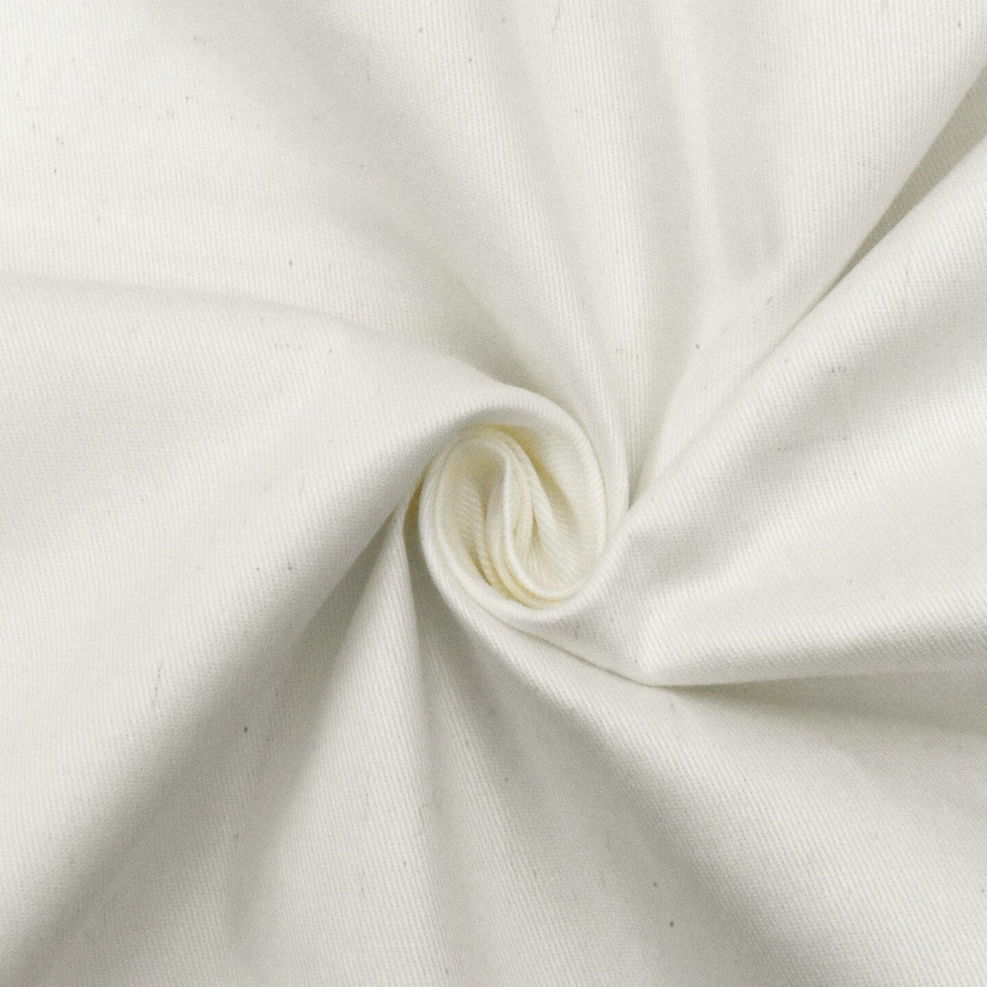 Natural Ivory Organic Cotton Twill Woven Fabric By the Yard