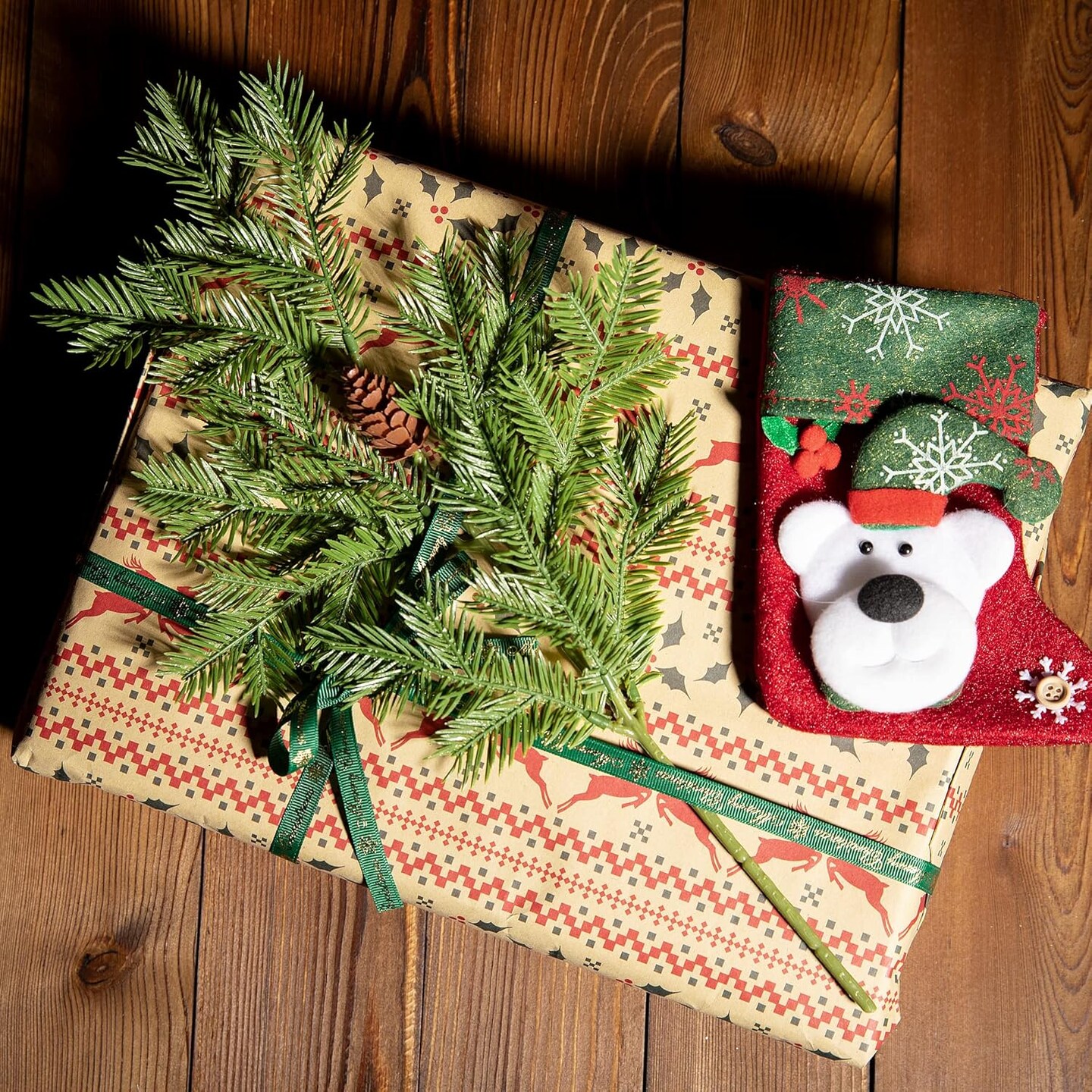 Large Artificial Pine Needles Branches (Green)