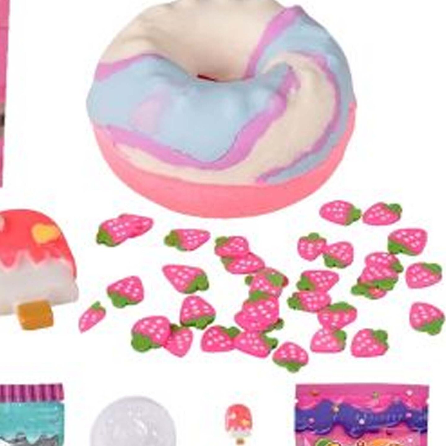 Donut Clay Slime Kit – 5.5 Inch Package with Colors, Molds & Charms