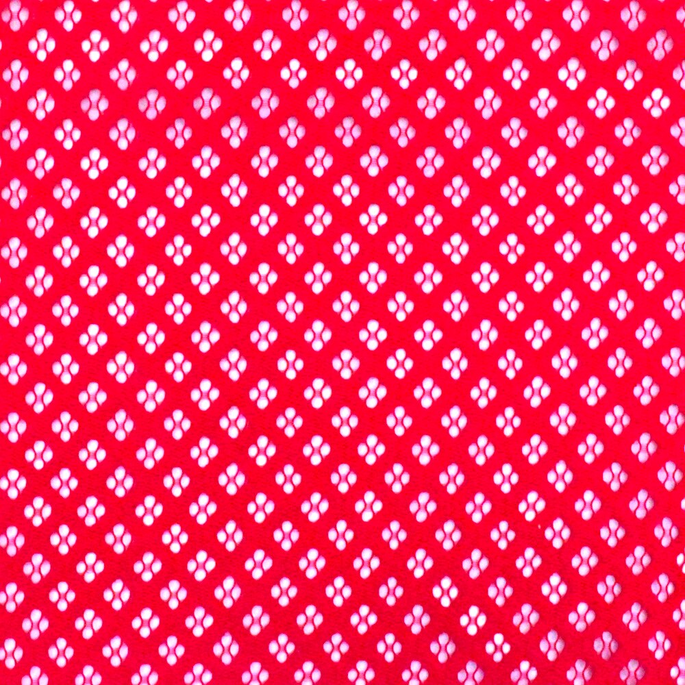 Lipstick Red Diamond Crochet Lace Knit Fabric By the Yard