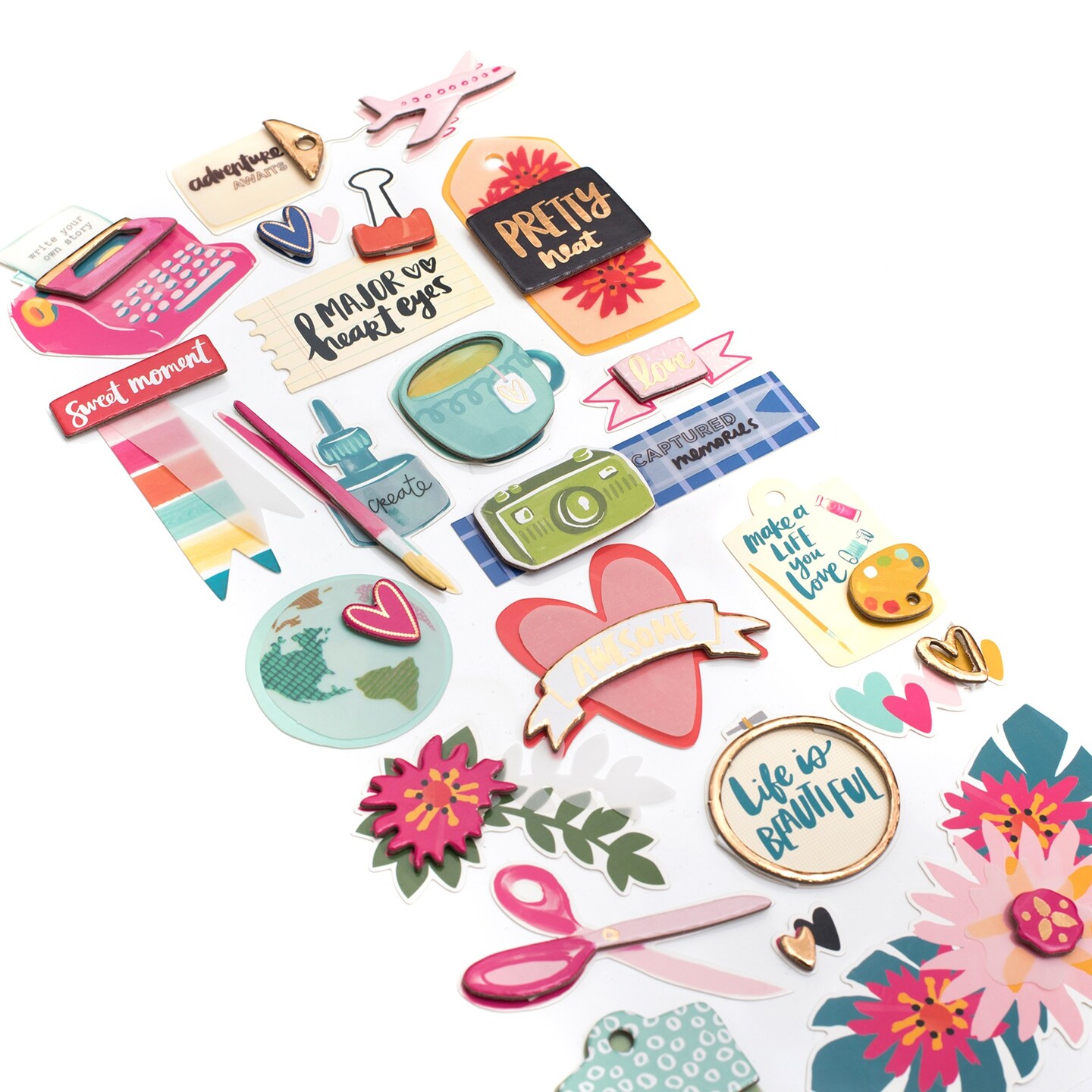 Amy Tan Hustle & Heart Layered Paper Stickers 6"X12"-Gold Foil