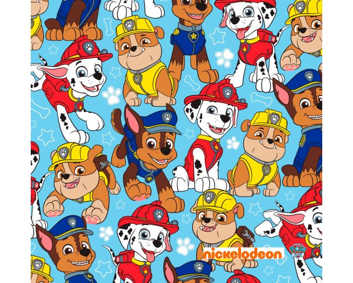 Paw Patrol Guys Blue Cotton Fabric | By the Yard | Sewing and Crafting | 44 inches wide