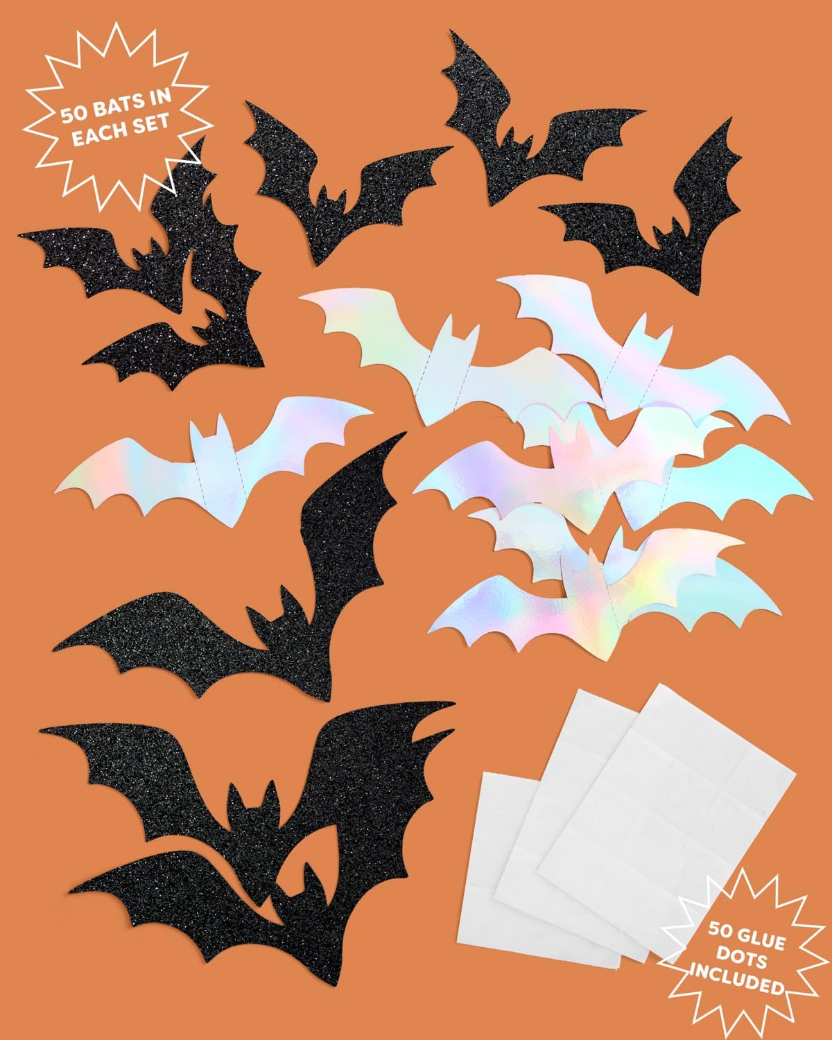 50 pcs Halloween Bat Decoration(Black)
