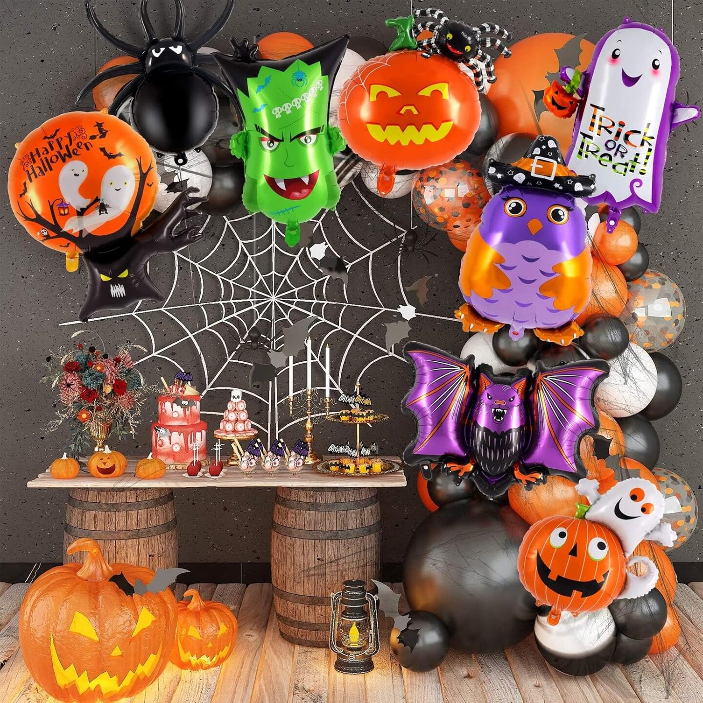 10 Pcs Halloween Mylar Foil Balloons Hallow Party(Colorful)