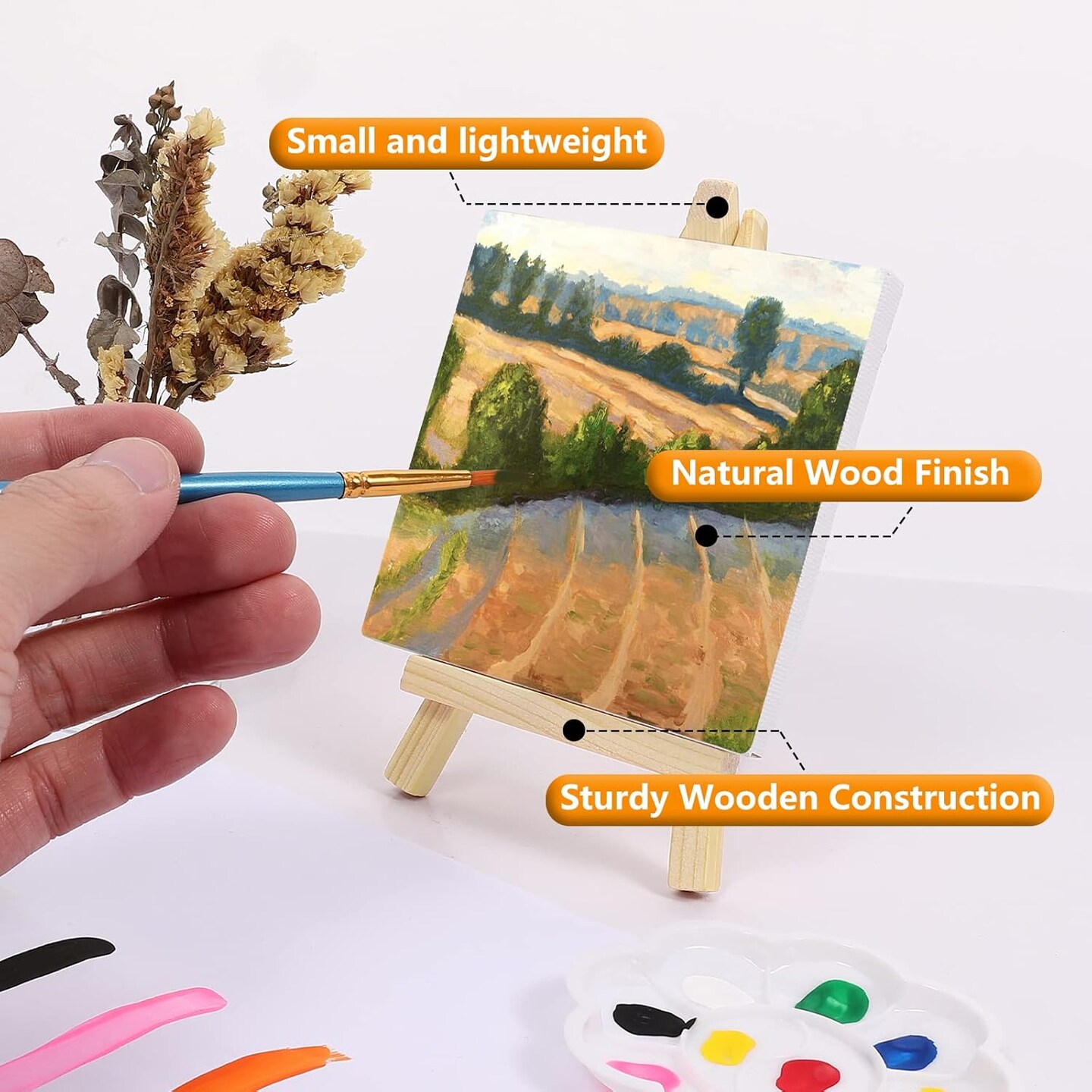 32 Pack Canvas and Easel (&#x9;White)