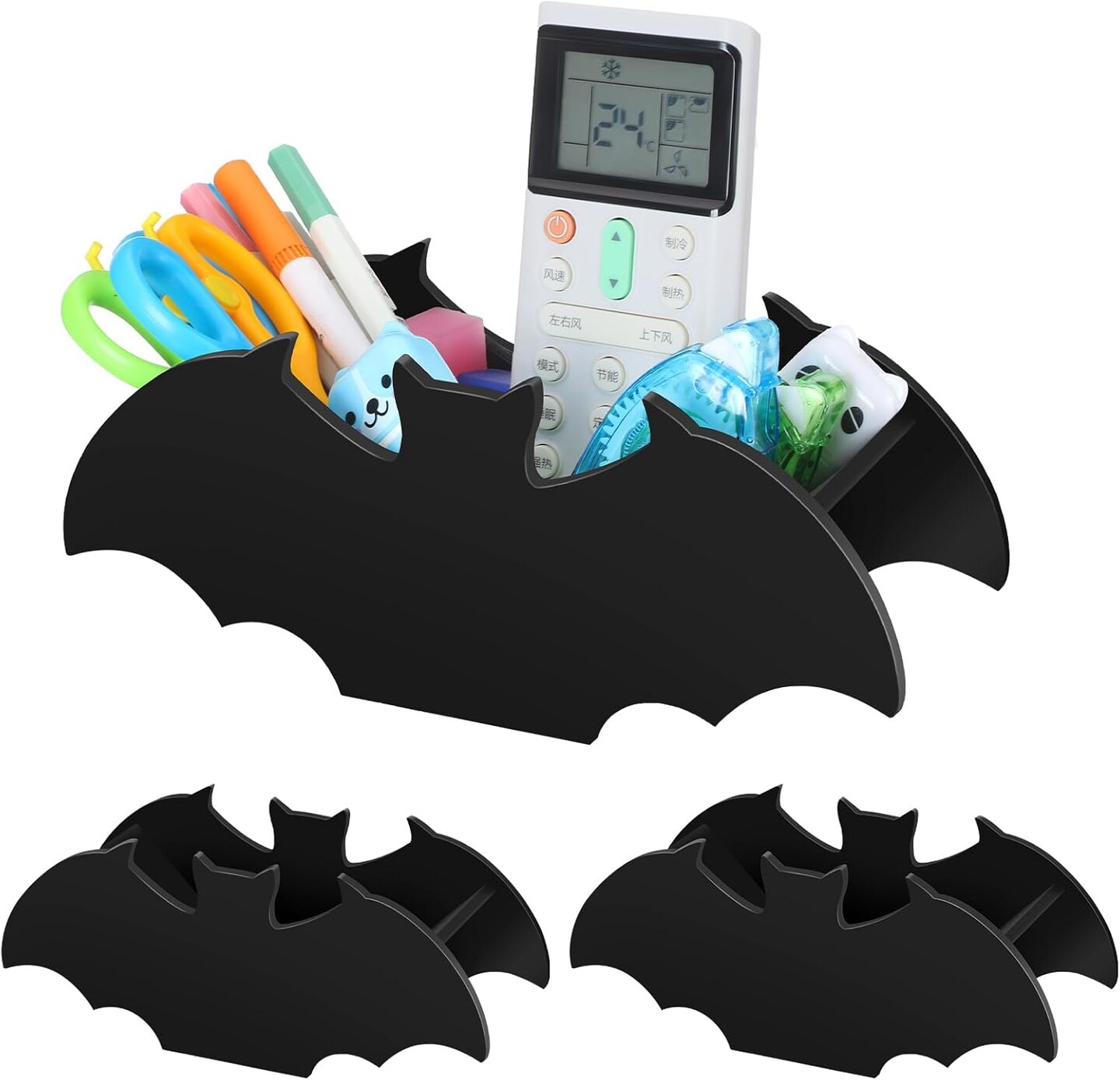 3 Pcs Bat Boxes Bat Makeup Brush Holder