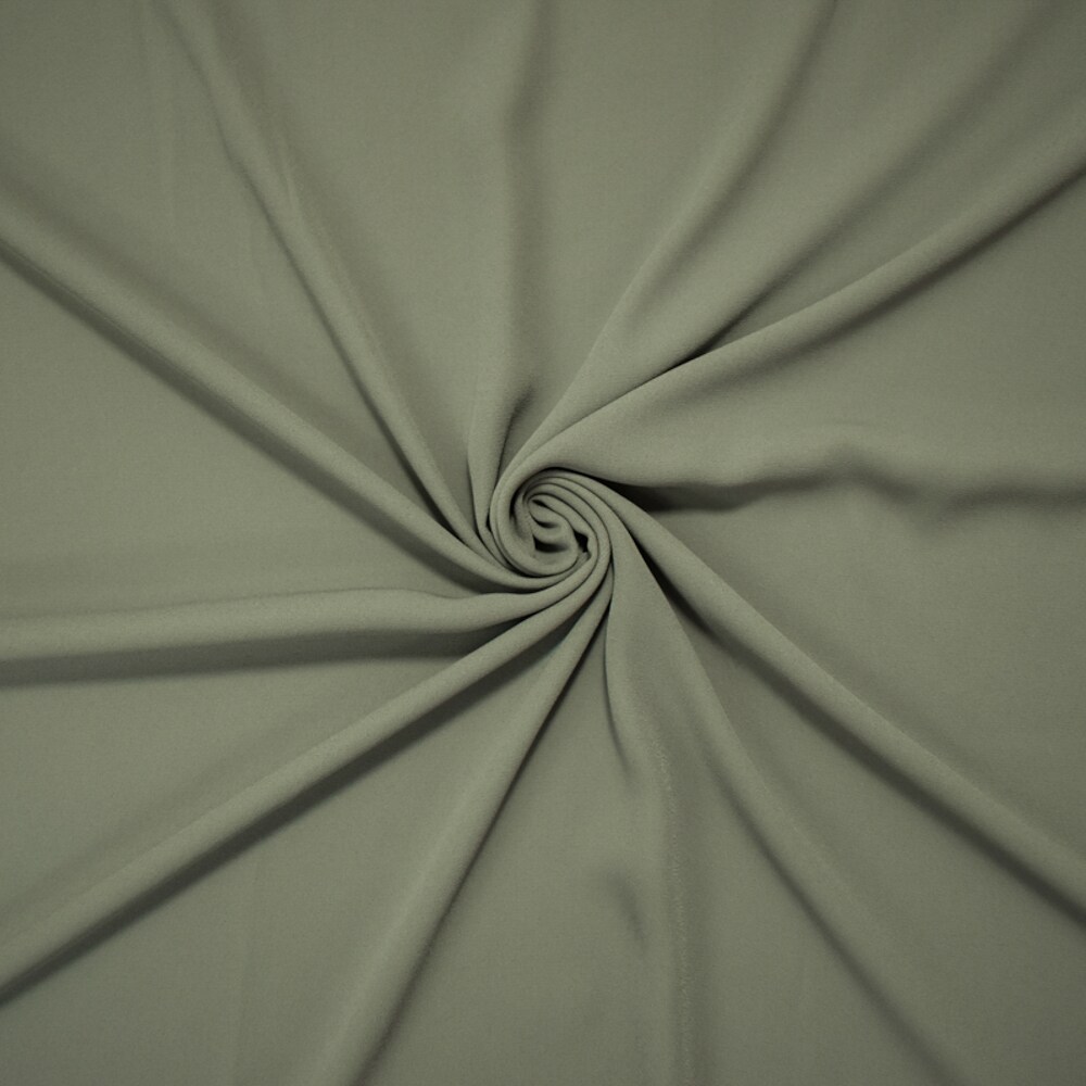 Gray Poly Solid Crepe Momie Georgette Woven Fabric By the Yard