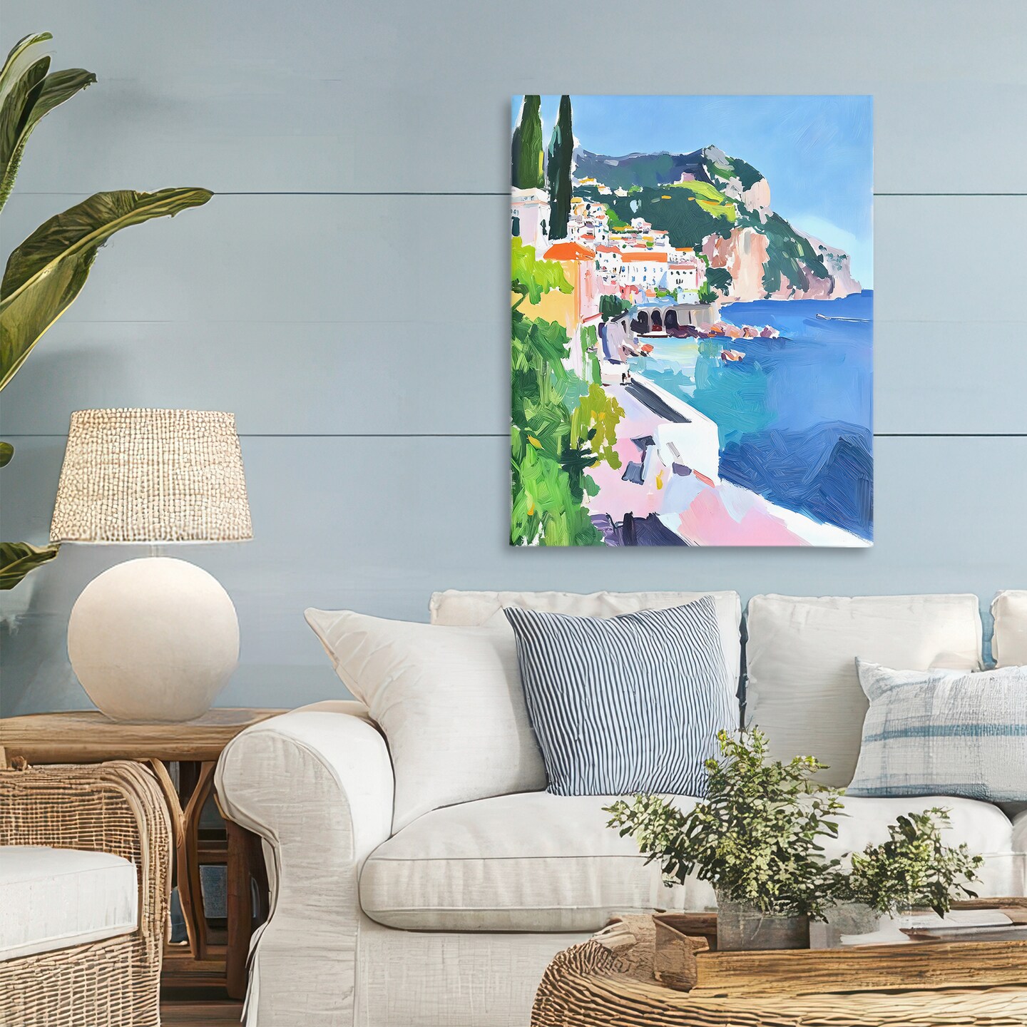 Stupell Industries Colorful Italian Coast Canvas, design by Riley B