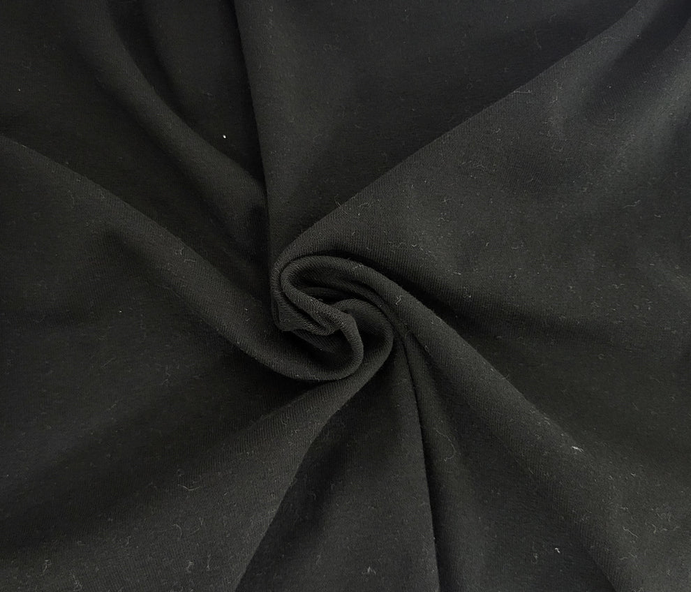 1 Yard Black 1x1 Rib Knit 100% Cotton Fabric Soft Stretchy Tubular 26" Width
