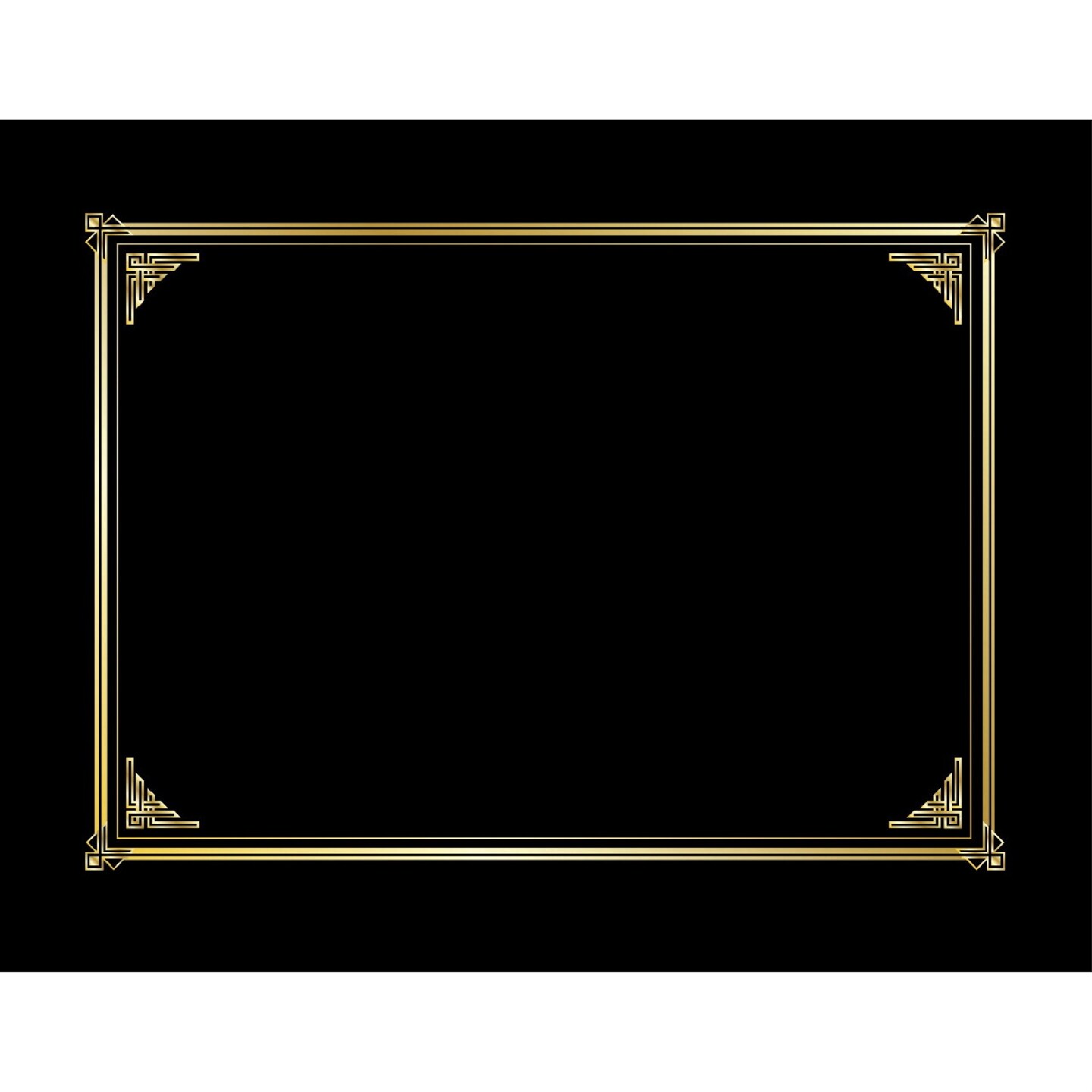 Geographics Document Cover, Gold Foil, Black Linen Texture, Pack of 6