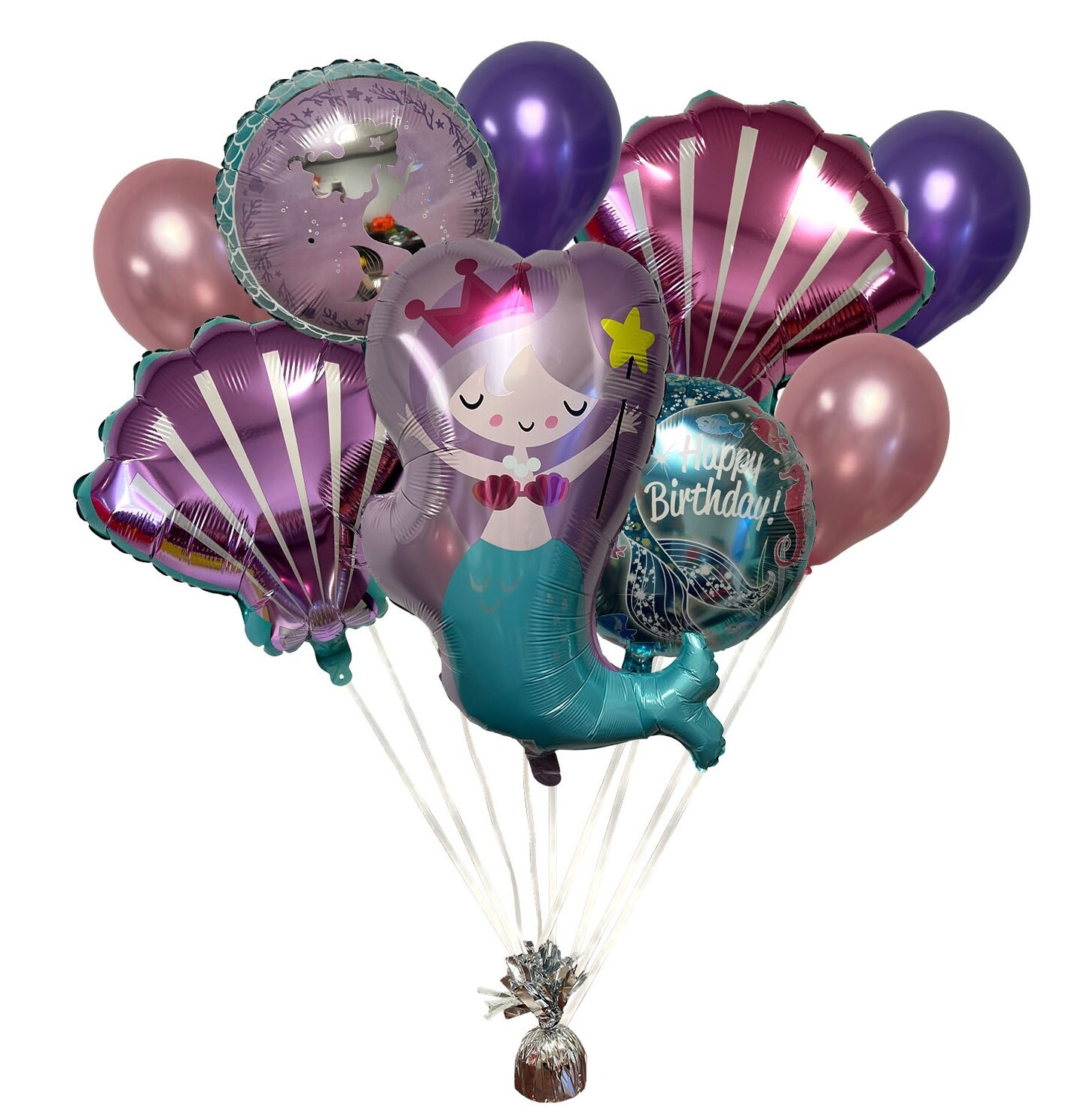 Mermaid 10 Piece Balloon Bouquet