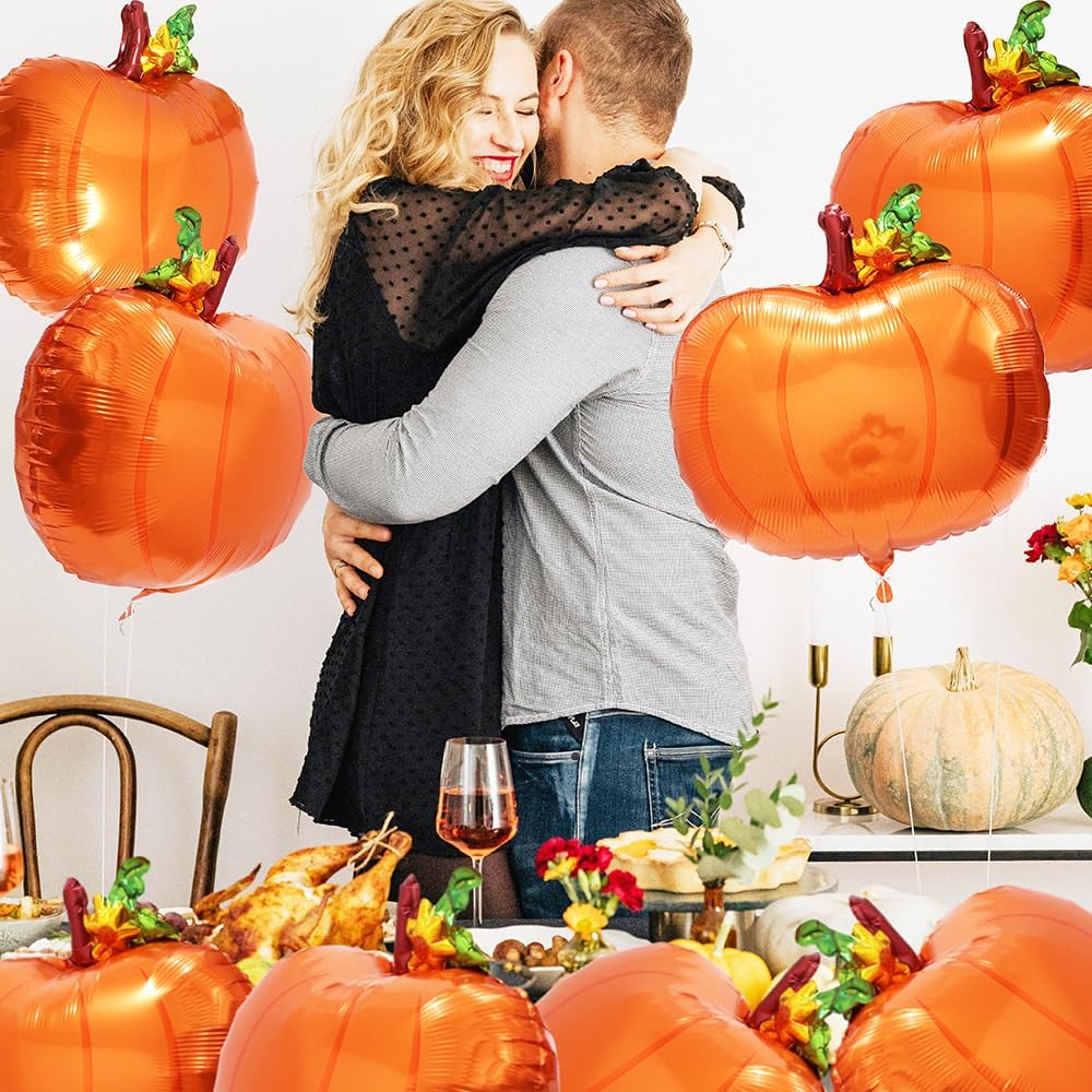 8 Pack Fall Cute Pumpkin Foil Balloons