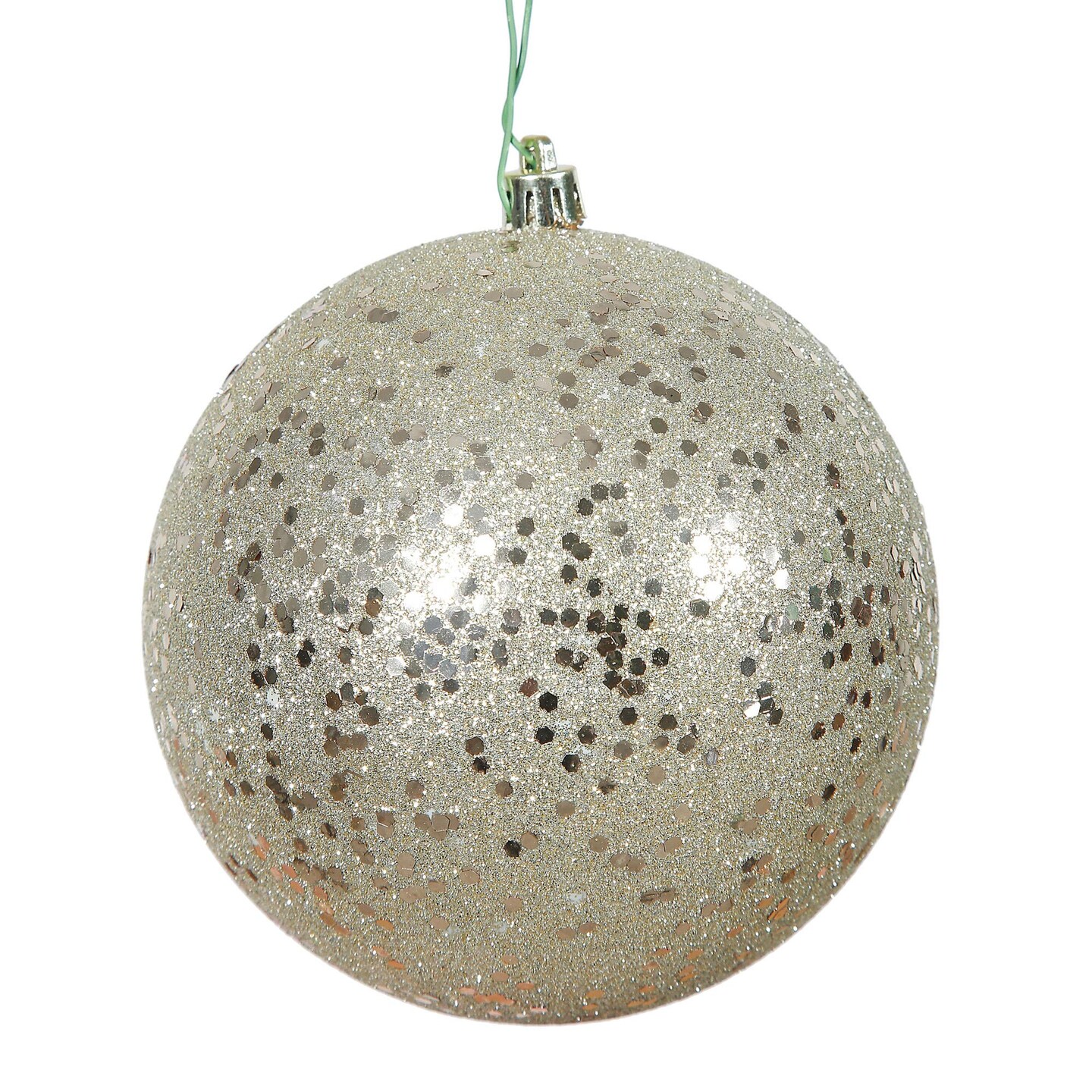 Vickerman 10&#x22; Champagne Sequin Ball Drilled Cap - N592538DQ