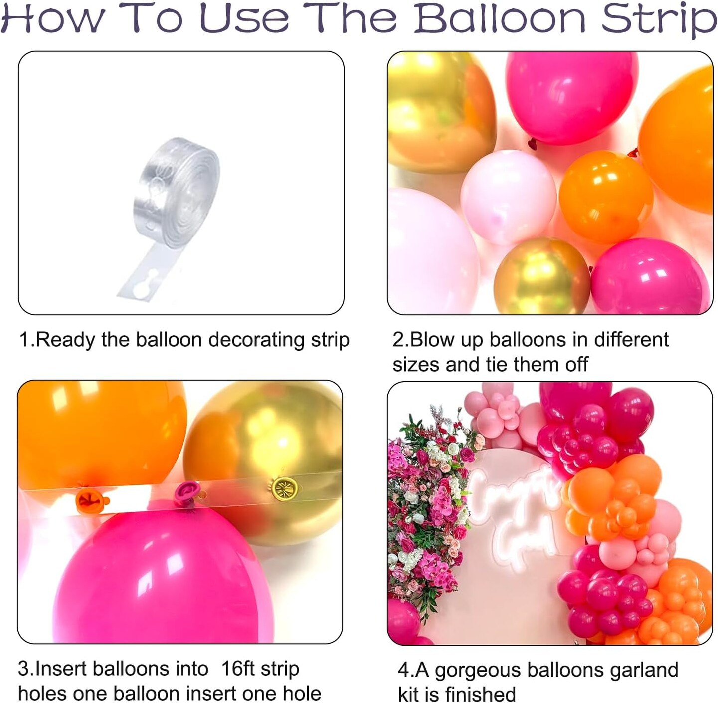 139Pcs Pink and Orange Balloons Garland Arch Kit (	Pink Orange Gold) 13.78 x 9.78 x 0.59 inches