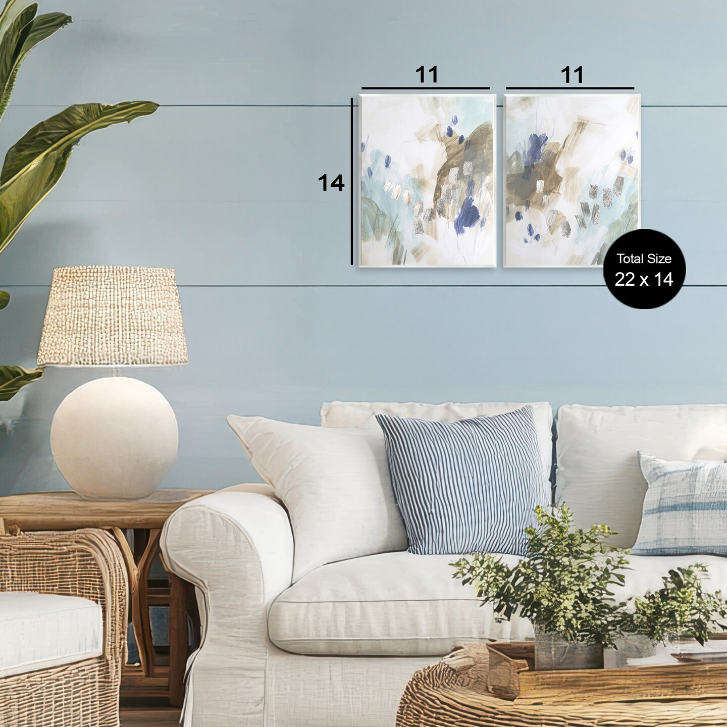 Stupell Industries Crystalline Plaster Abstract 2pc Wall Plaque Set, design by June Erica Vess