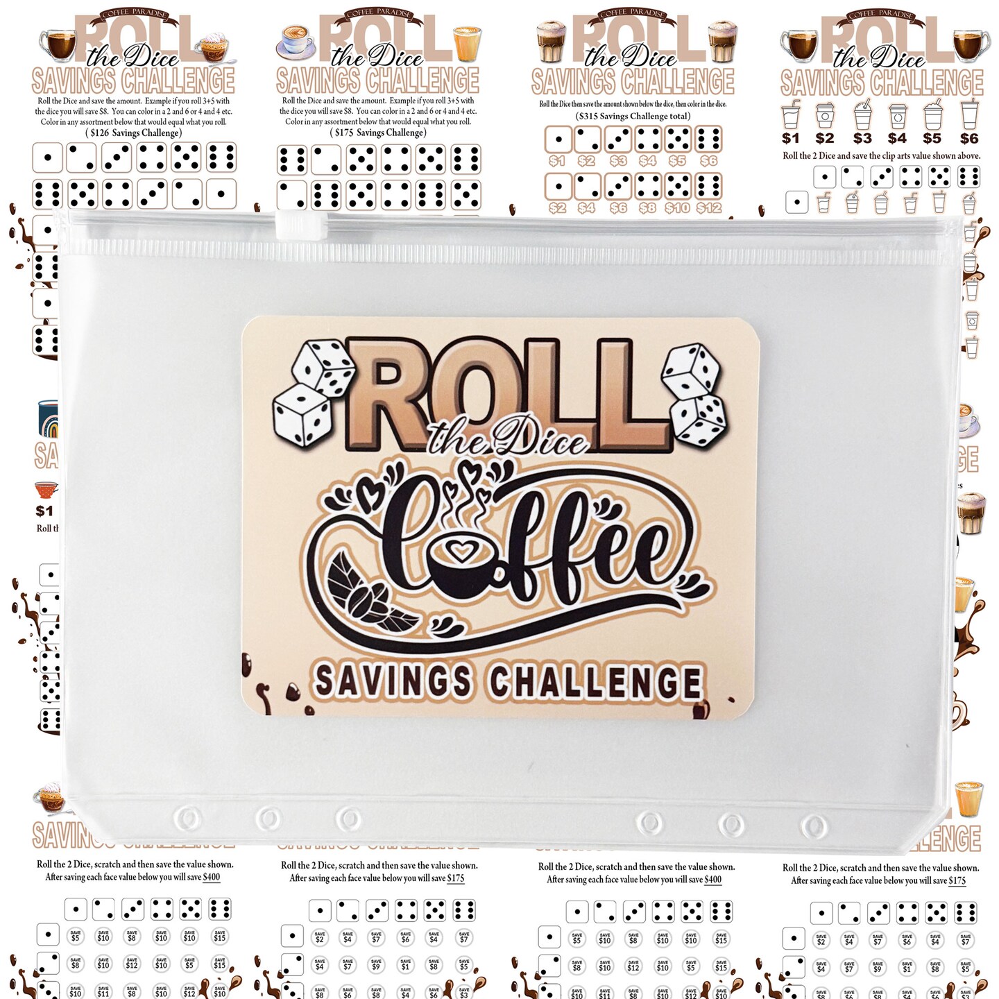 Roll the Dice - 10 page A5 Binder with Foldable Dice Tower and 2