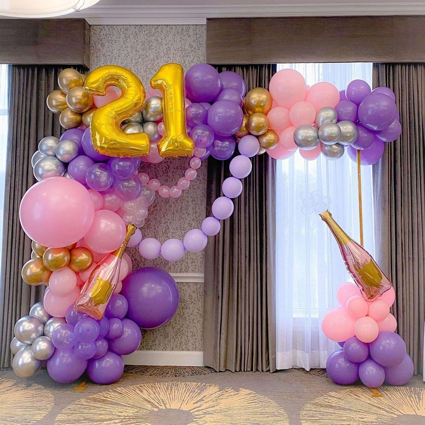 Gold 21 Number Balloons, 40 Inch Giant Number 21 Balloons Foil Mylar Helium Gold Number Balloons (Double Number Gold 21)