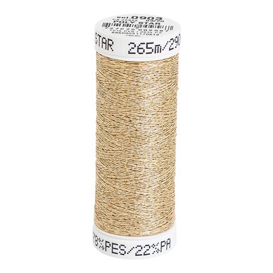 Sulky 30 Wt. Poly Sparkle&#x2122;  Thread - Ecru with Gold Sparkle - 290 yd. Spool