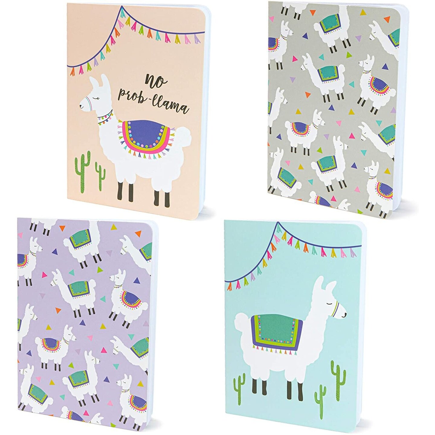 12 Pack Mini Llama Journal Notebooks, 4 Cute Llama Designs, 3.5x5 inch Pocket Sized for Travel, Daily Journal, Ideal for Kids & Adults
