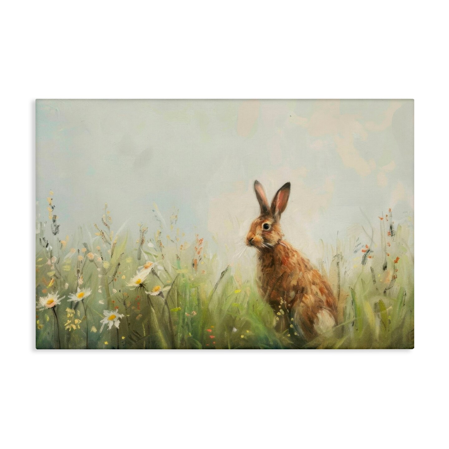 Stupell Industries Brown Rabbit with Daisies Canvas, design by LSR Design Studio