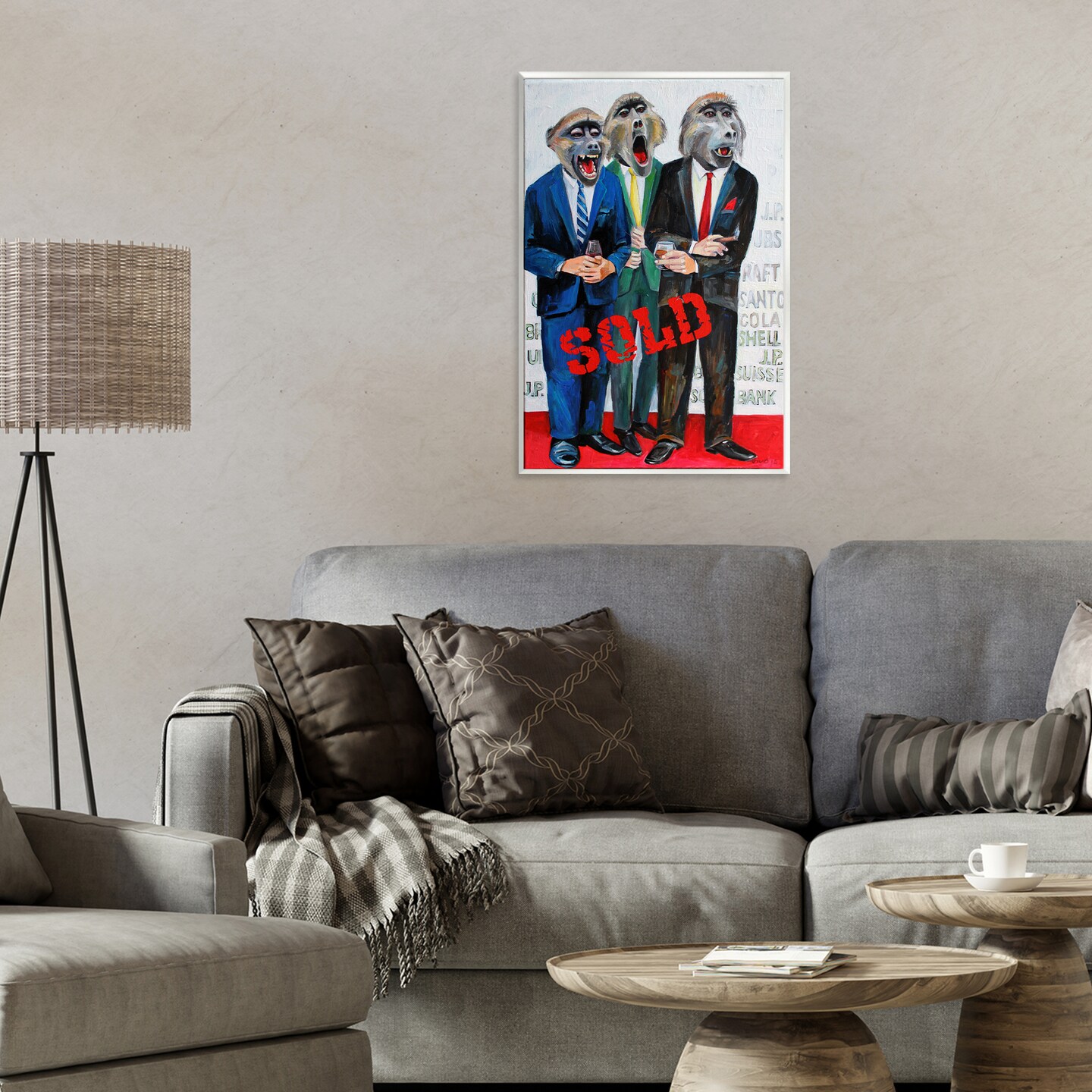 Stupell Industries Funny Monkeys with Sold Text Wall Plaque, design by Violeta Vollmer