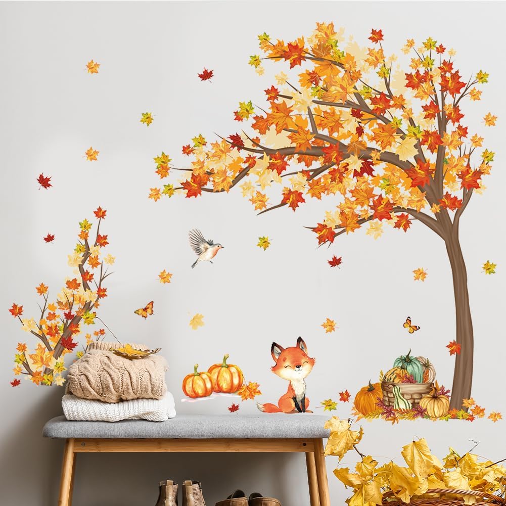 Large Fall Tree Wall Decals (&#x9;Maple Tree)