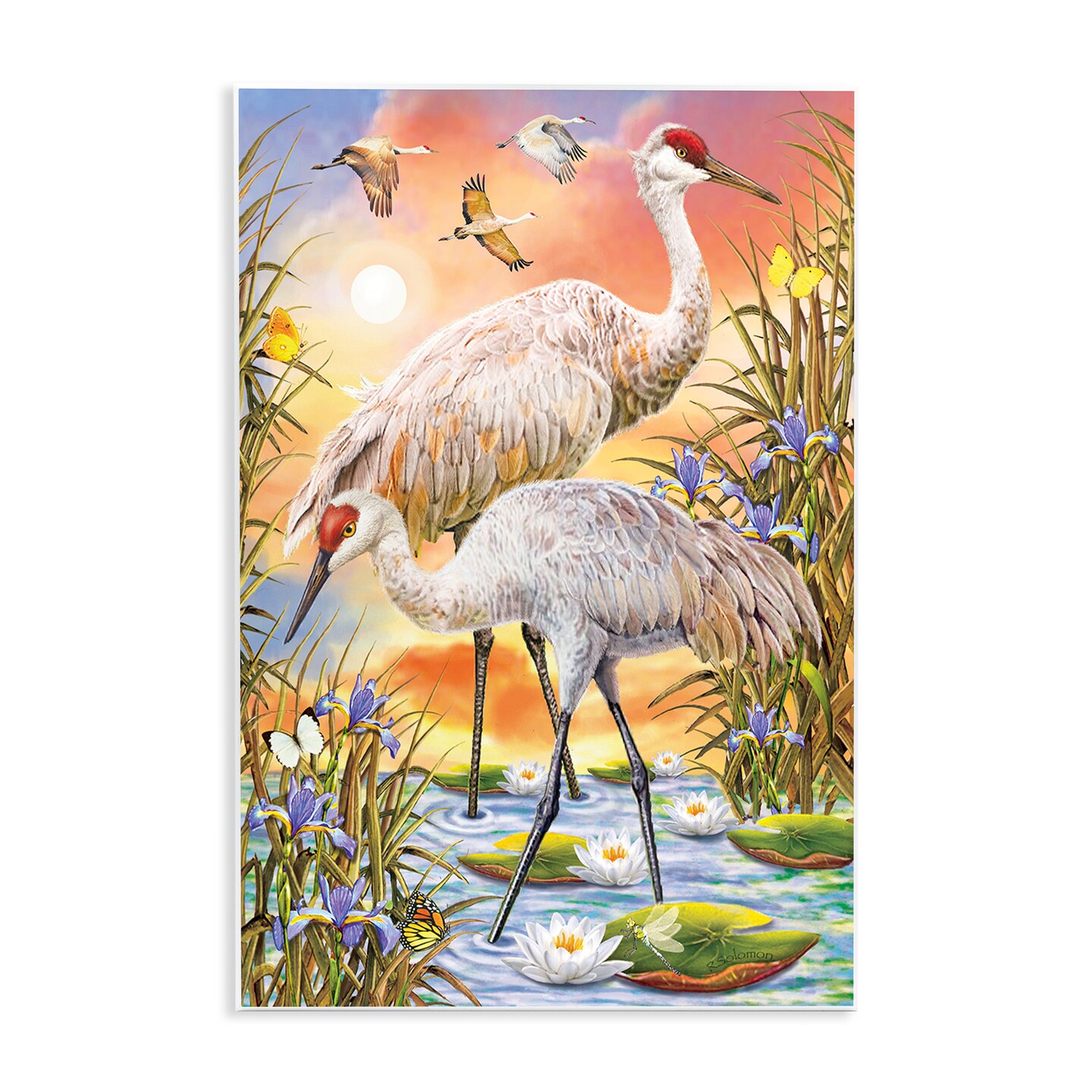 Stupell Industries Sandhill Cranes at Sunset Wall Plaque, design by Rosiland Solomon