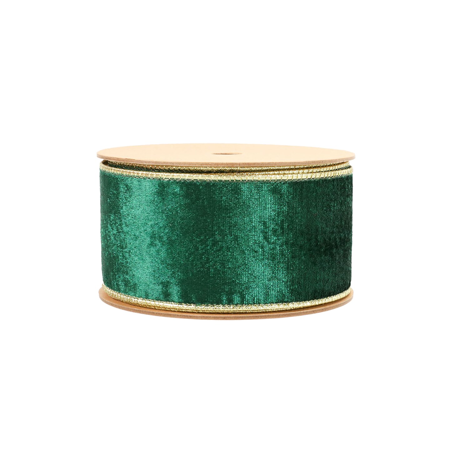 LaRibbons 4&#x22; - 2 1/2&#x22; Reversible Velvet/Lurex Wired Ribbon | 10 Yard Roll