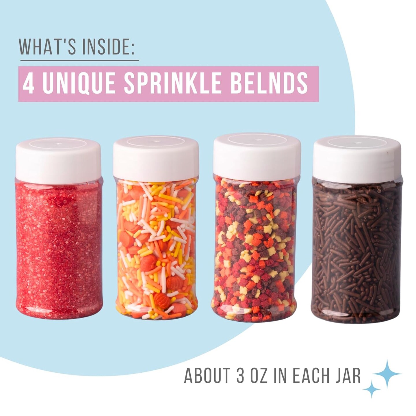 Sprinkles, Fall Sprinkles, Leaf Shapes, 4 pack, 11.57 ounces (Fall)