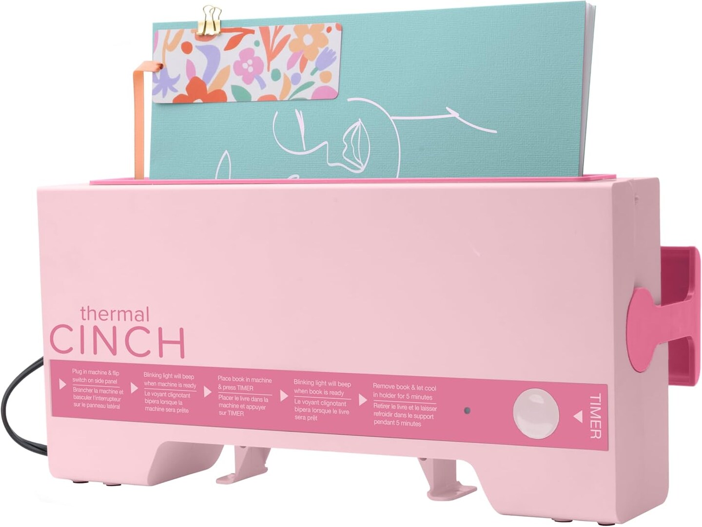 We R Memory Keepers Thermal Cinch Binding Machine Pink 12 Inch 60000801, Includes Thermal Book Binding Machine, Book Spines, and Clips, Create DIY Journals, Notebooks, Scrapbooks, Photo Books, and Documents