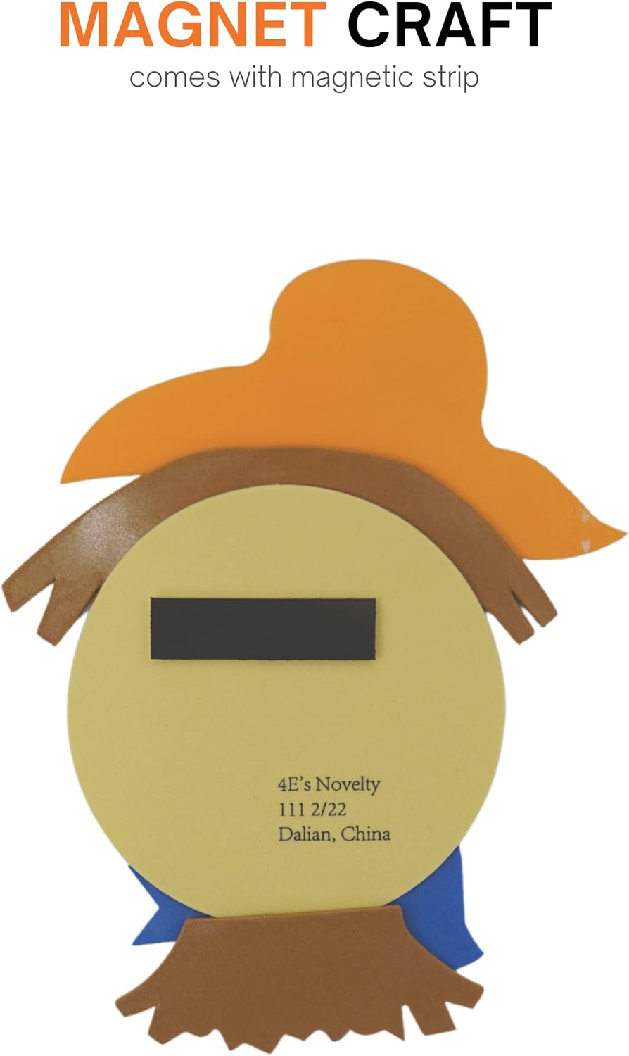 4E&#x27;s Novelty Scarecrow Fall Crafts for Kids (12 Pack) &#x2013; Foam Self Adhesive Thanksgiving Crafts with Magnet, DIY Halloween &#x26; Harvest Arts and Crafts Activity Kit, Classroom &#x26; Party Favors