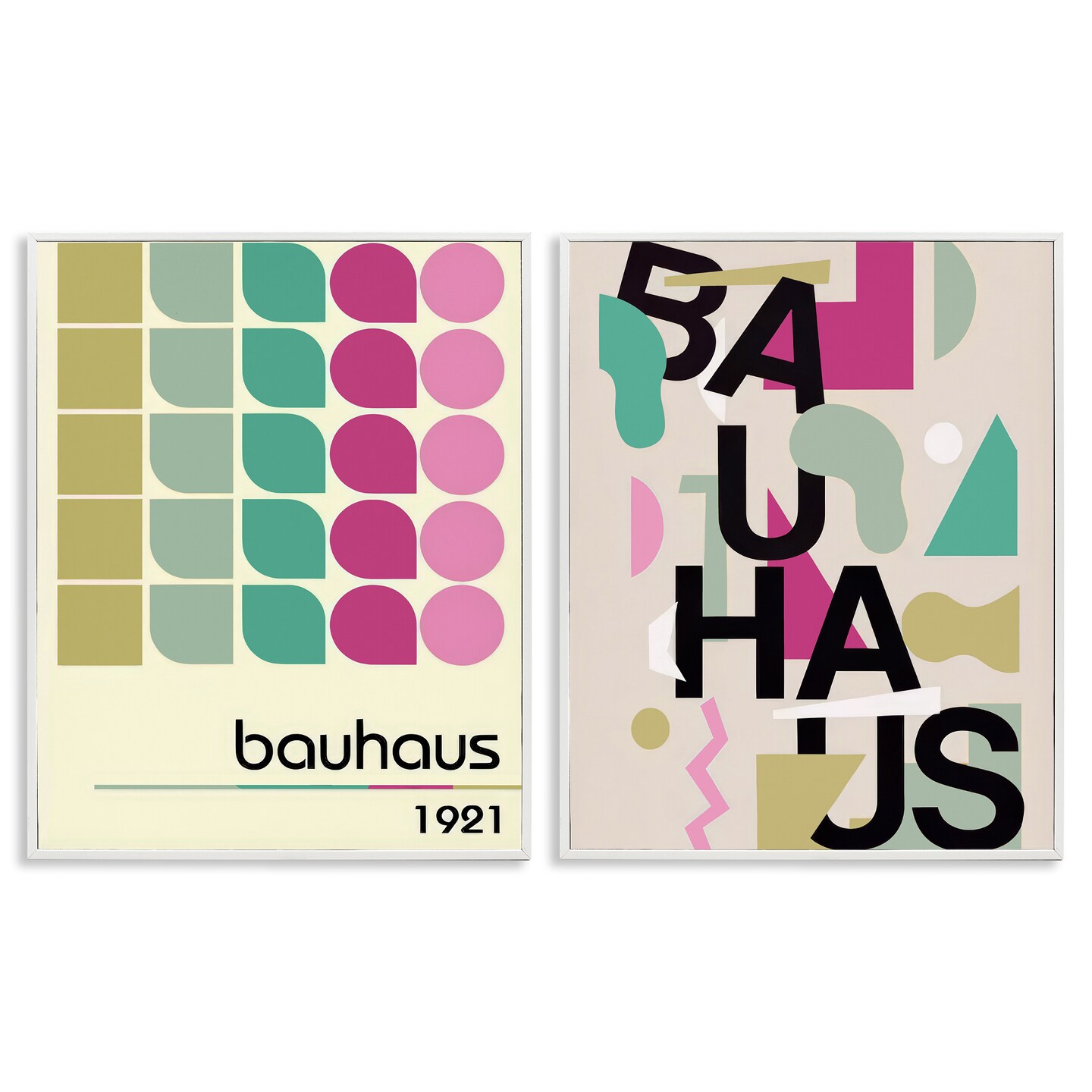 Stupell Industries Vintage 1921 Bauhaus Design 2pc Framed Giclee Set, design by Annabelle Hall