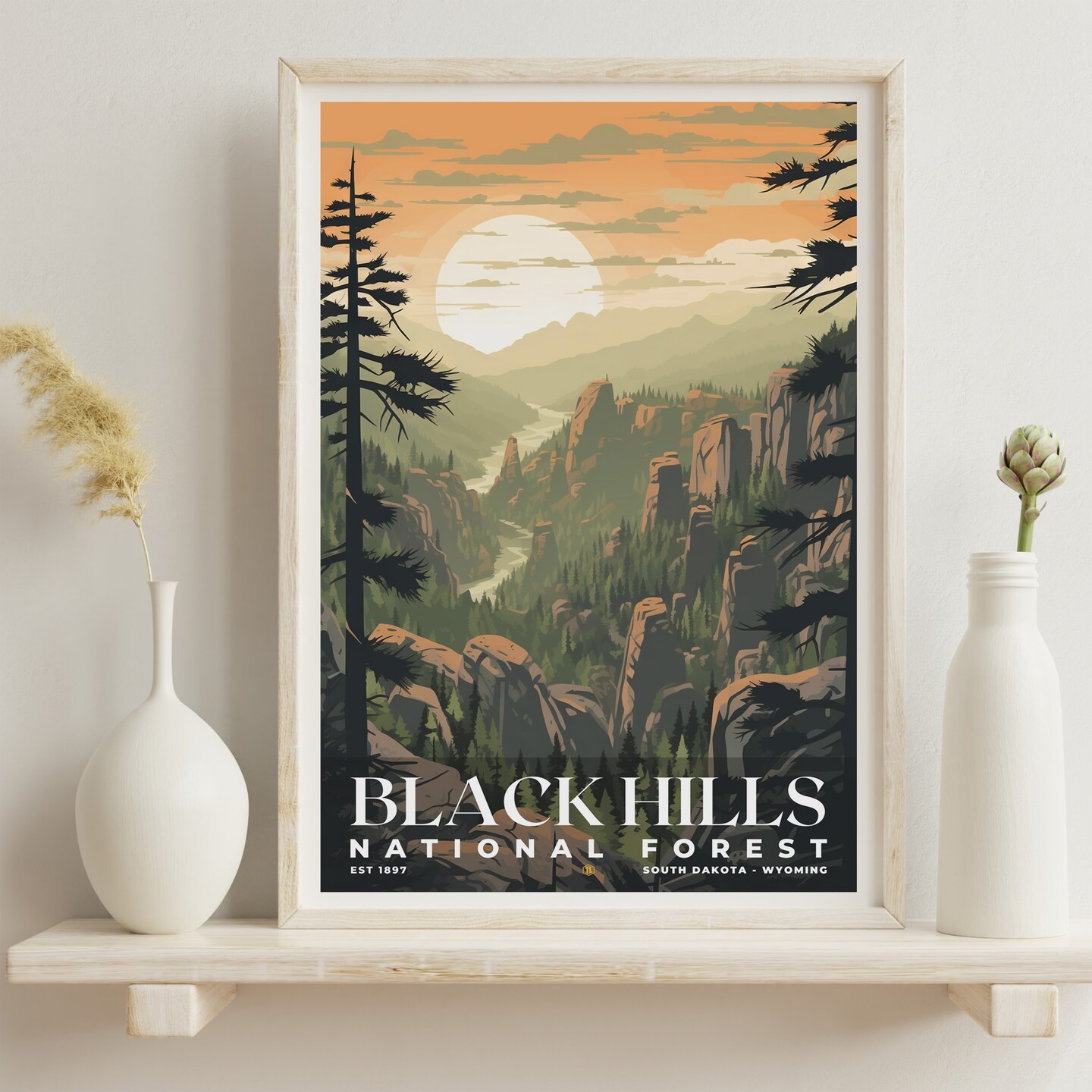 Black Hills National Forest Poster, Travel Art, Office Poster